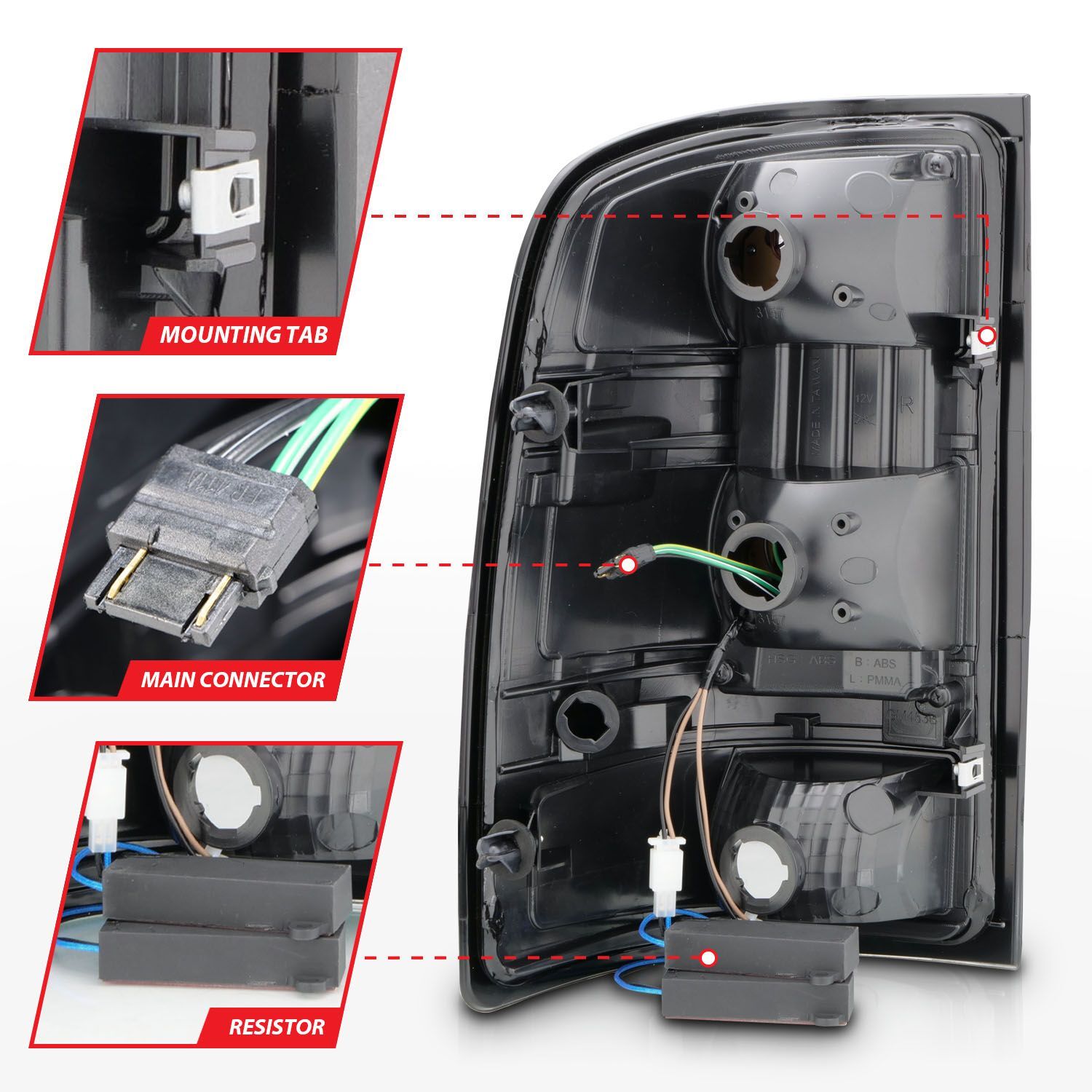 2007-2014 GMC Sierra/Sierra 2500 HD/Sierra 3500 HD Anzo LED Tail Lights W/ Light Bar Black Housing Smoke Lens