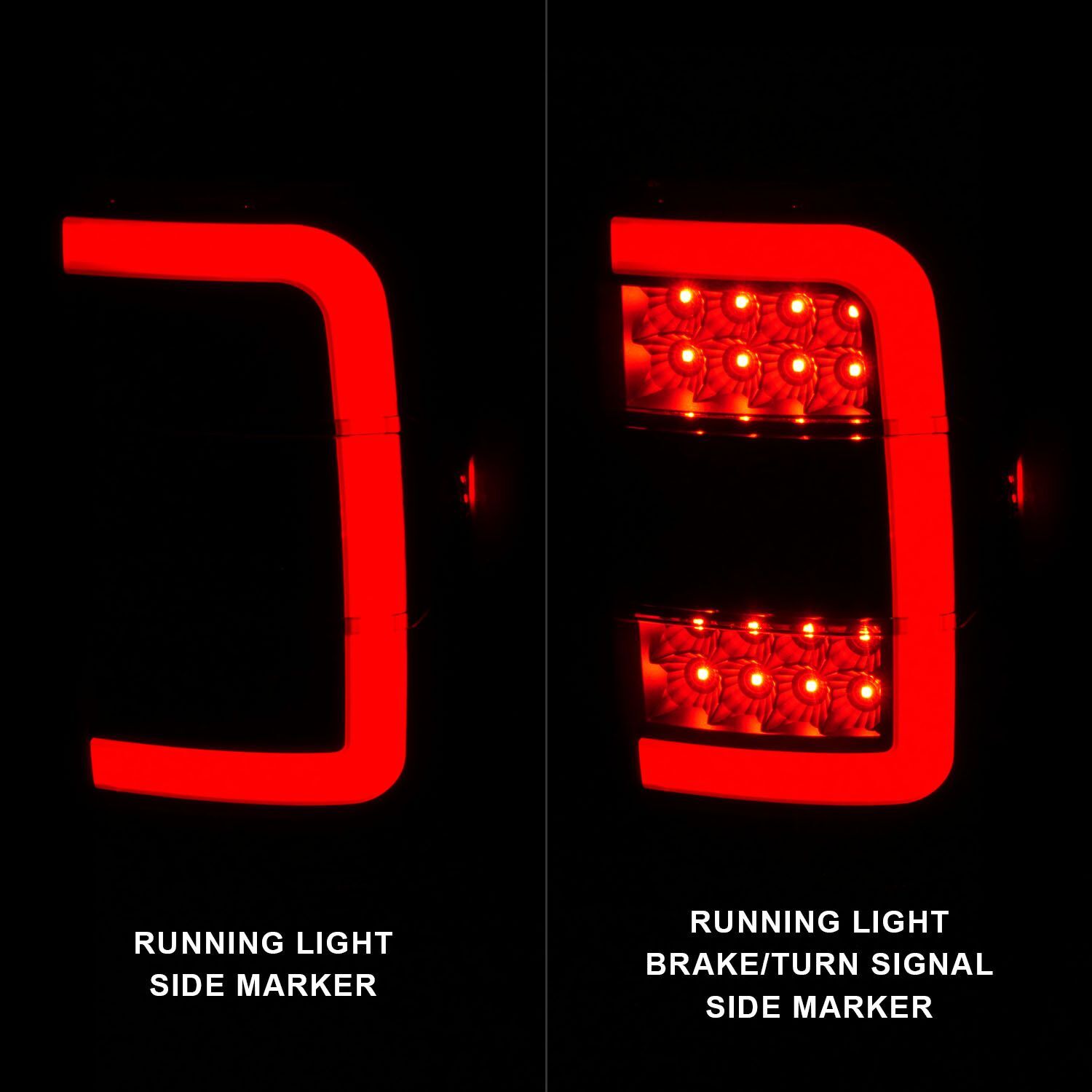 2001-2011 Ford Ranger Anzo LED Tail Lights W/ Light Bar Black Housing Smoke Lens