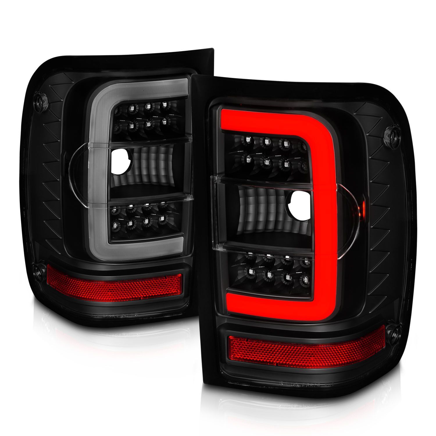2001-2011 Ford Ranger Anzo LED Tail Lights W/ Light Bar Black Housing Smoke Lens - 311391