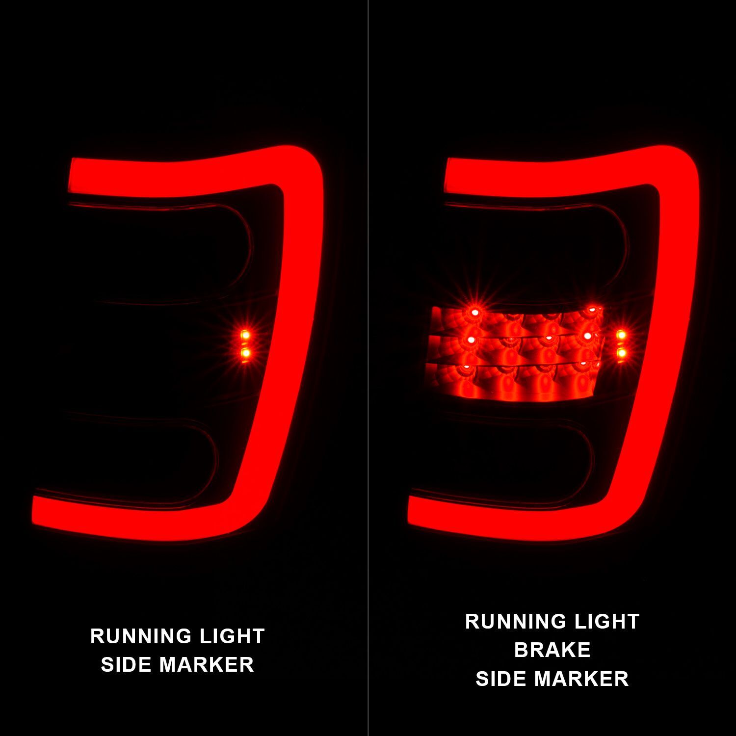 1999-2004 Jeep Grand Cherokee Anzo LED Tail Lights W/ Light Bar Black Housing Clear Lens