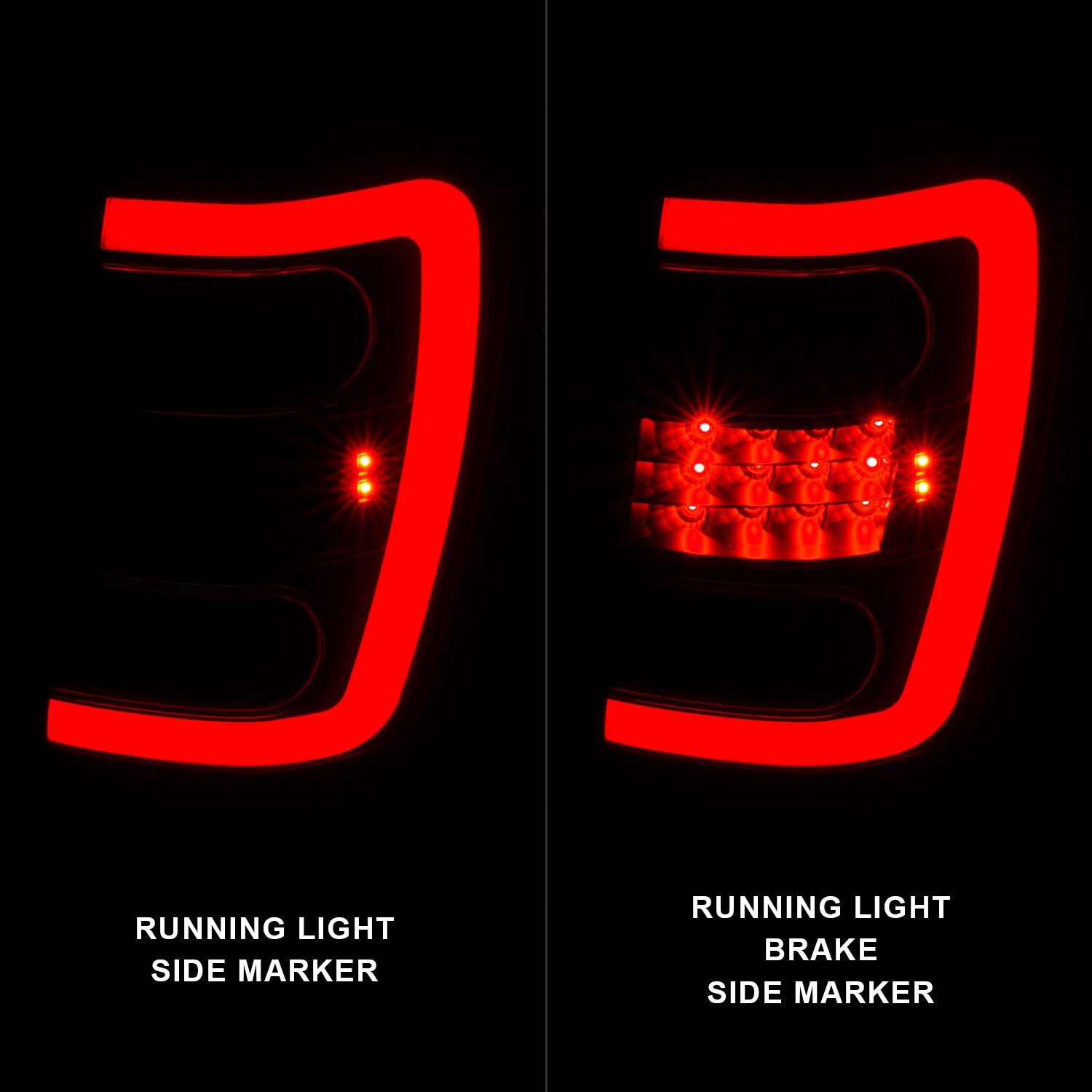 1999-2004 Jeep Grand Cherokee Anzo LED Tail Lights W/ Light Bar Black Housing Smoke Lens