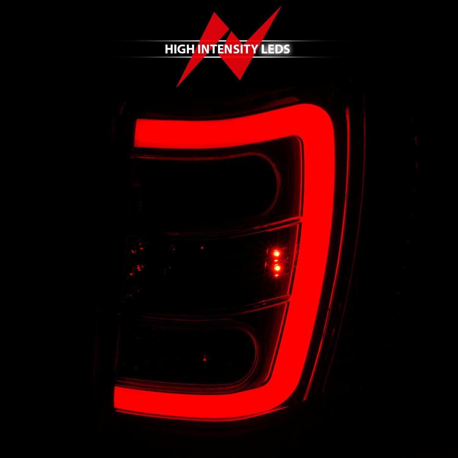 1999-2004 Jeep Grand Cherokee Anzo LED Tail Lights W/ Light Bar Chrome Housing Red/Clear Lens