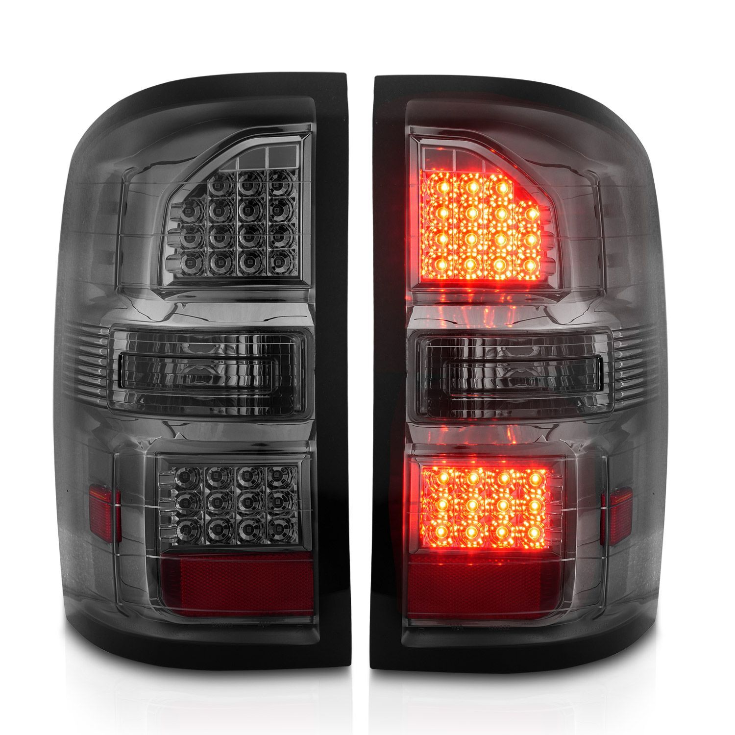 2014-2018 GMC Sierra Anzo LED Tail Lights Black Housing Smoke Lens - 311398
