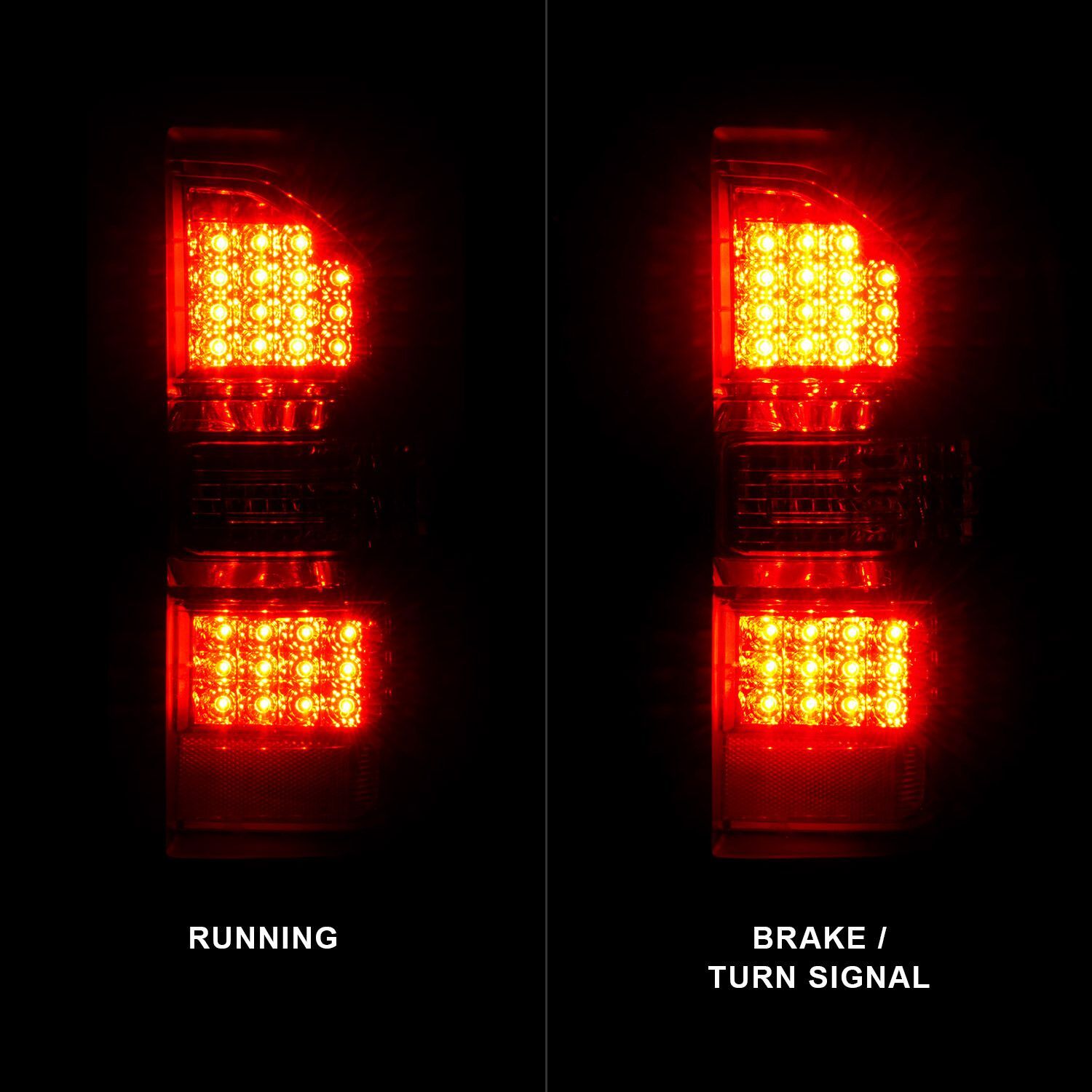 2014-2018 GMC Sierra Anzo LED Tail Lights Black Housing Red/Clear Lens
