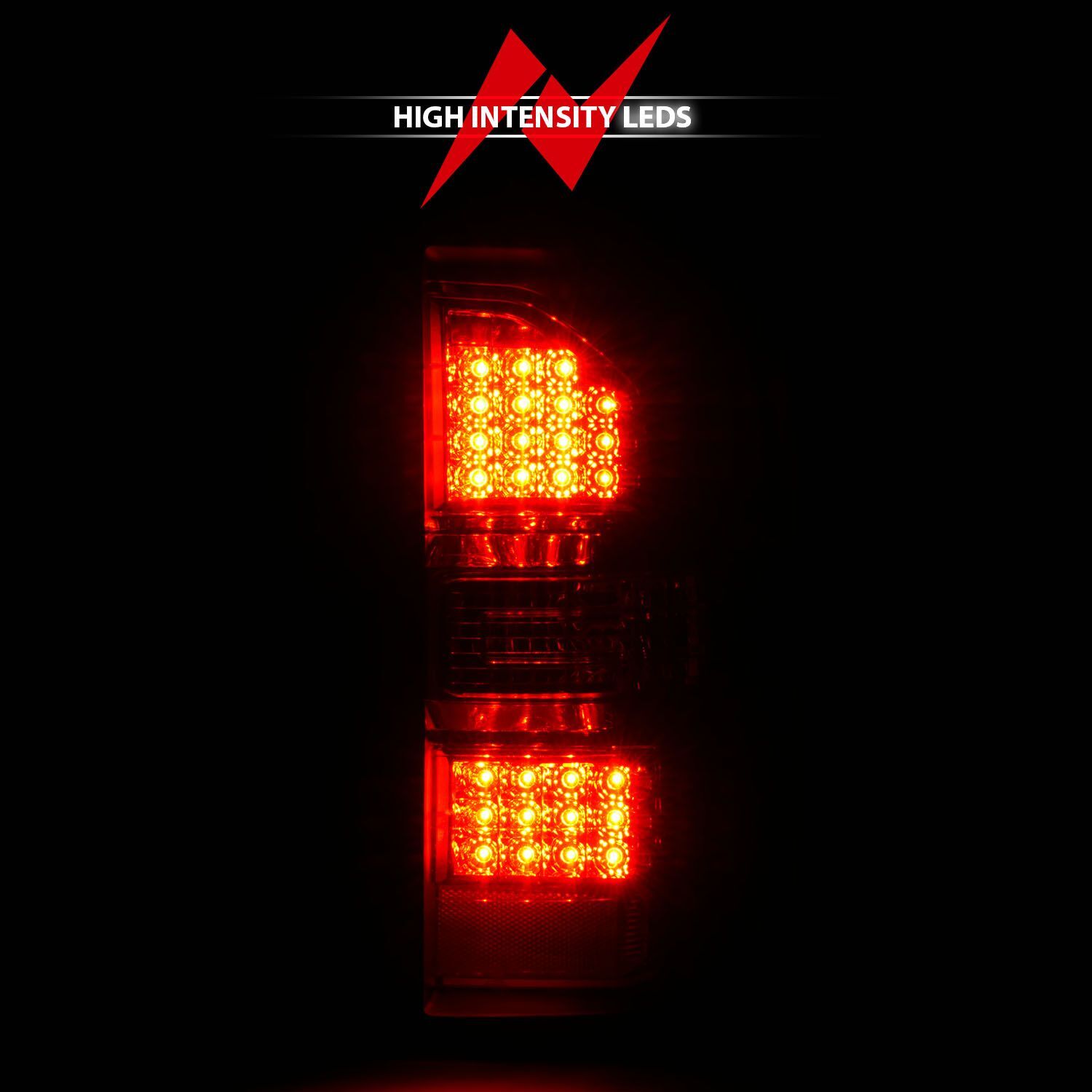 2014-2018 GMC Sierra Anzo LED Tail Lights Black Housing Red/Clear Lens