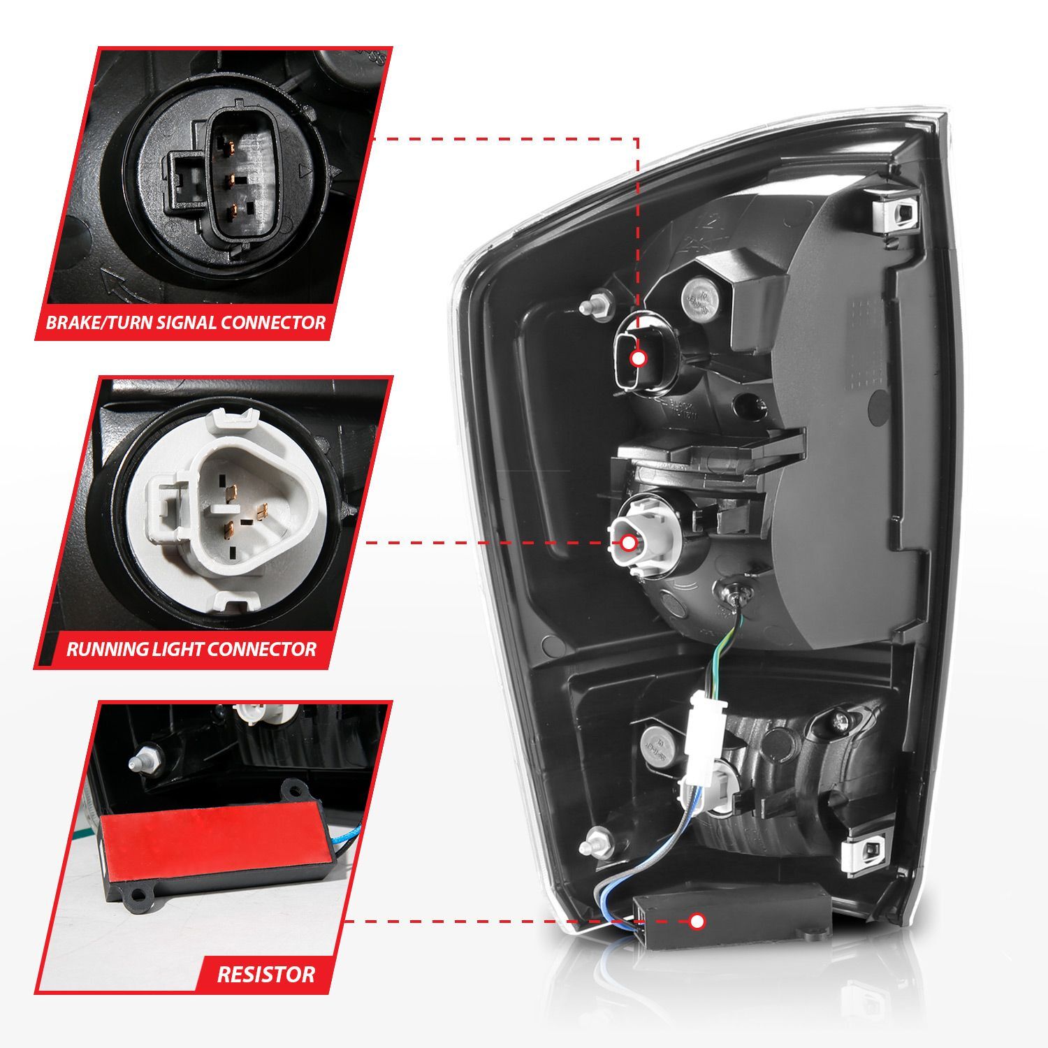 2016-2023 Toyota Tacoma Anzo LED Tail Lights W/ Light Bar Sequential Black Housing Clear Lens