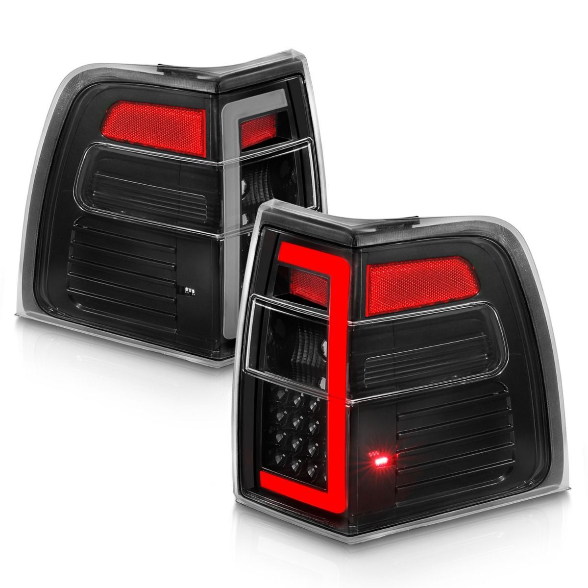 2007-2017 Ford Expedition Anzo LED Tail Lights W/ Light Bar Sequential Black Housing Clear Lens - 311408