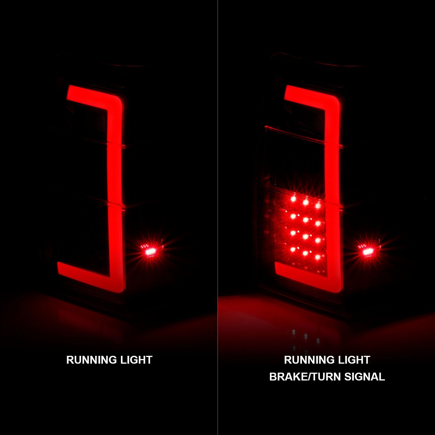 2007-2017 Ford Expedition Anzo LED Tail Lights W/ Light Bar Sequential Black Housing Smoke Lens