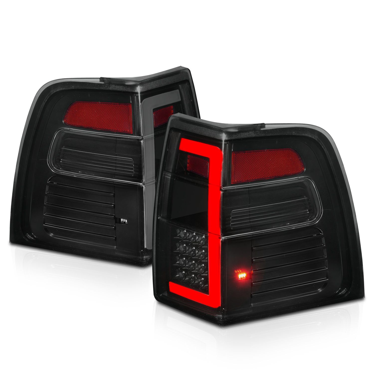 2007-2017 Ford Expedition Anzo LED Tail Lights W/ Light Bar Sequential Black Housing Smoke Lens - 311409