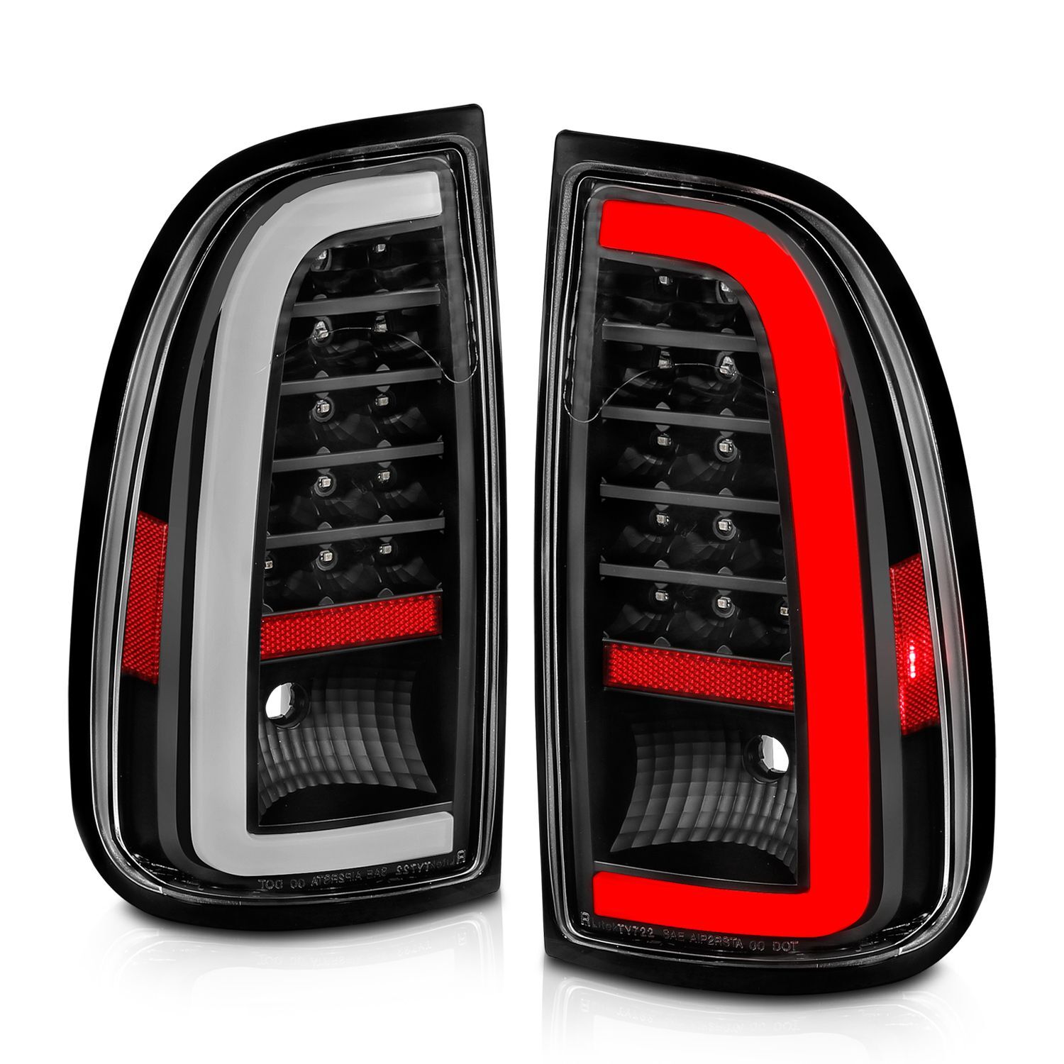 2000-2006 Toyota Tundra Regular Cab/Access Cab Standard Anzo LED Tail Lights W/ Light Bar Black Housing Clear Lens - 311411