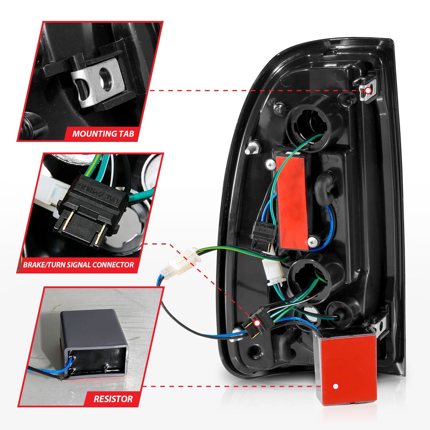 2000-2006 Toyota Tundra Regular Cab/Access Cab Standard Anzo LED Tail Lights W/ Light Bar Black Housing Smoke Lens
