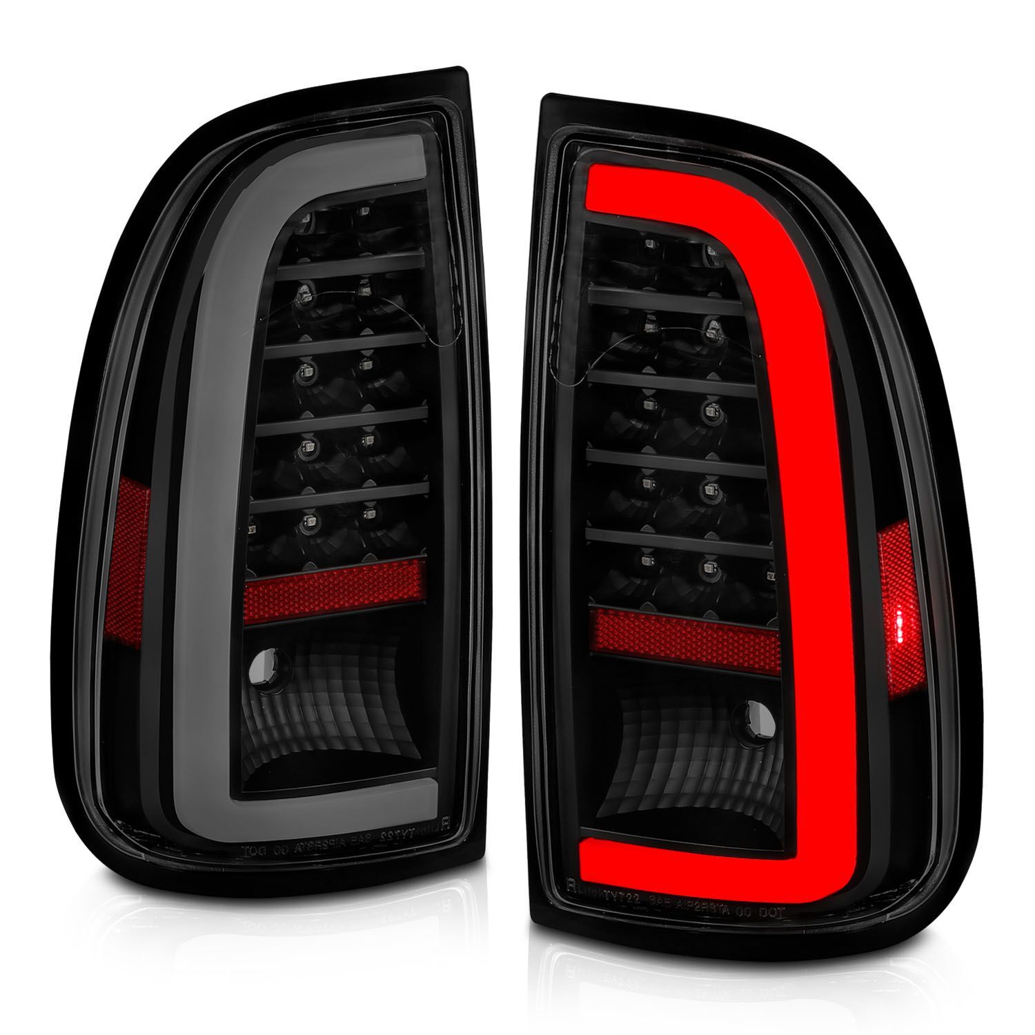 2000-2006 Toyota Tundra Regular Cab/Access Cab Standard Anzo LED Tail Lights W/ Light Bar Black Housing Smoke Lens - 311412