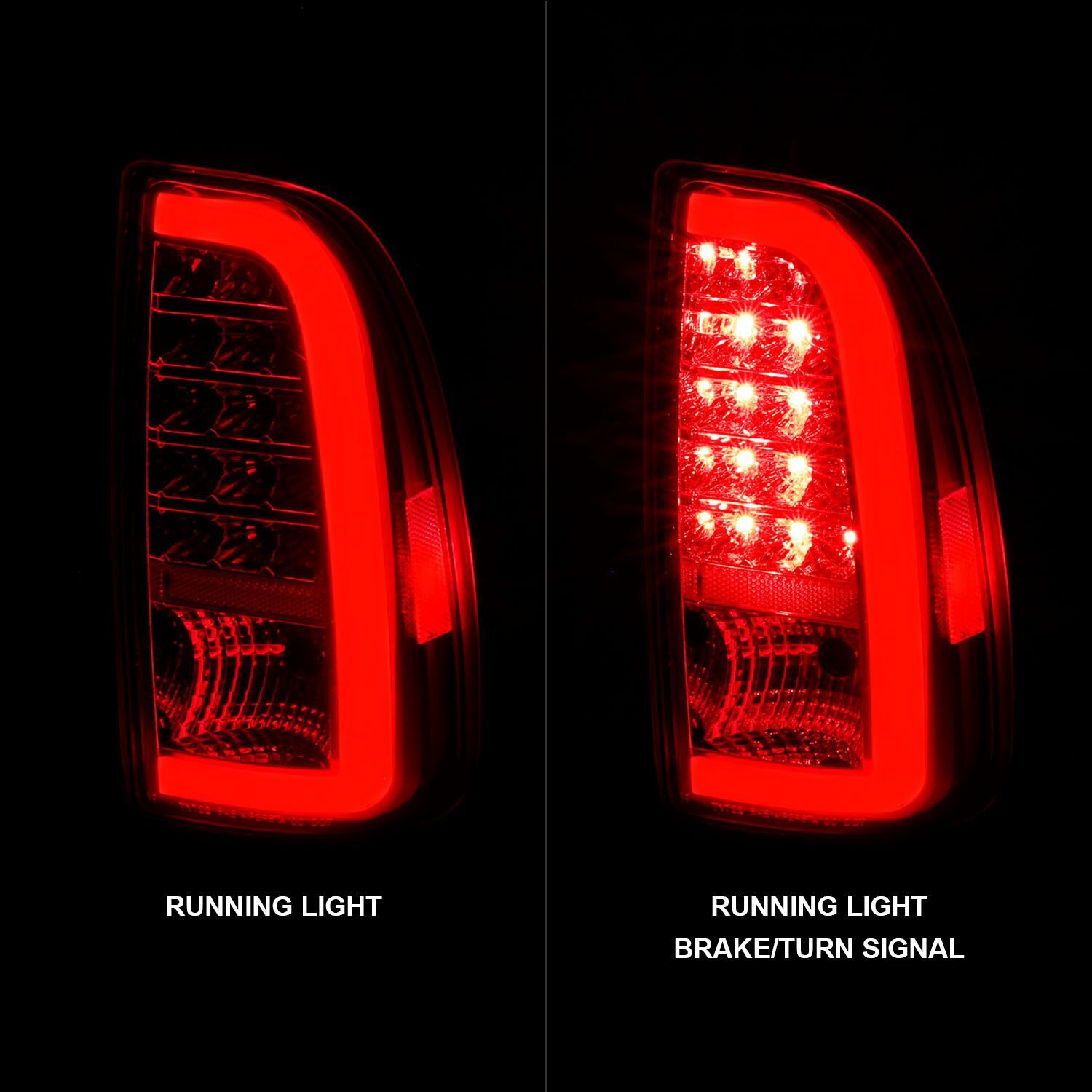 2000-2006 Toyota Tundra Regular Cab/Access Cab Standard Anzo LED Tail Lights W/ Light Bar Chrome Housing Clear Lens
