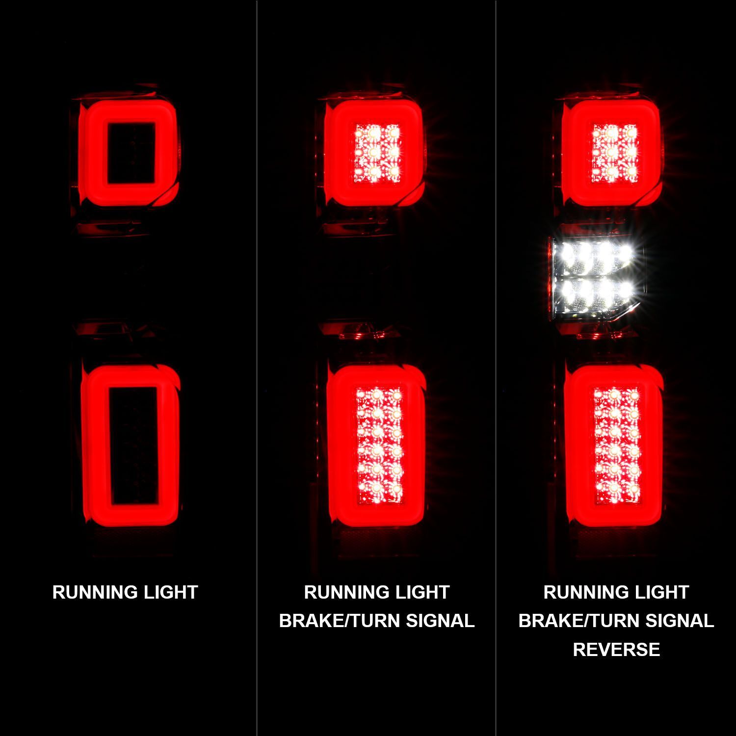 2019-2023 Chevrolet Silverado 1500 Anzo Full LED Tail Lights W/ Light Bar Sequential Chrome Housing Red/Clear Lens