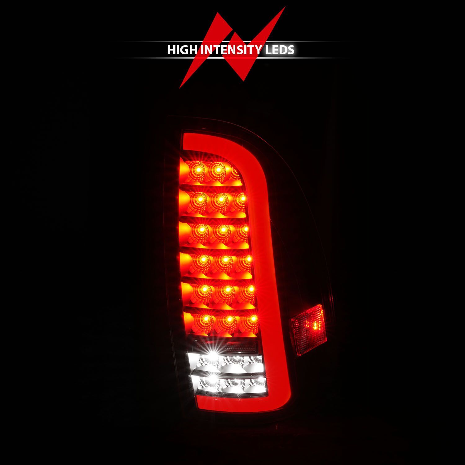 2005-2015 Toyota Tacoma Anzo Full LED Tail Lights W/ Light Bar Sequential Black Housing Clear Lens