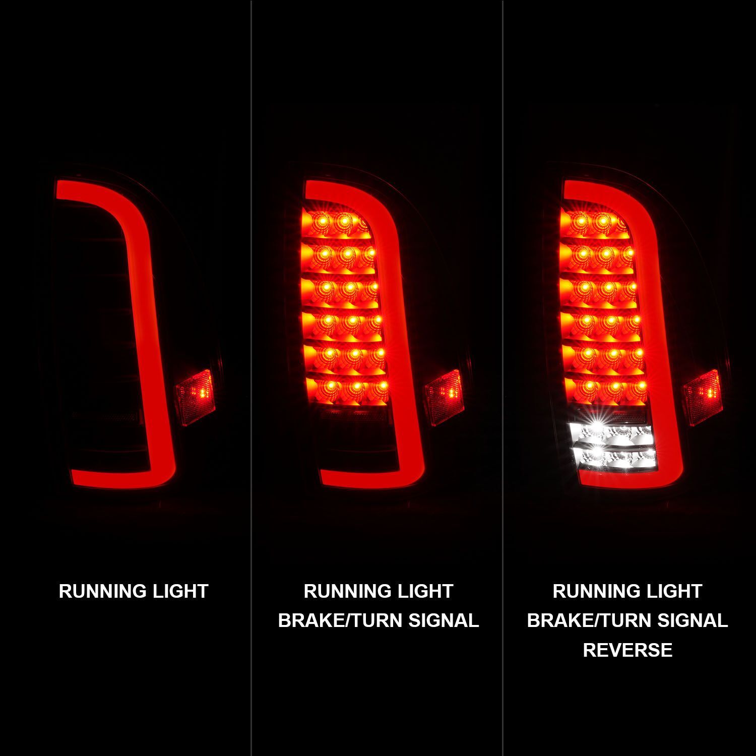 2005-2015 Toyota Tacoma Anzo Full LED Tail Lights W/ Light Bar Sequential Black Housing Clear Lens