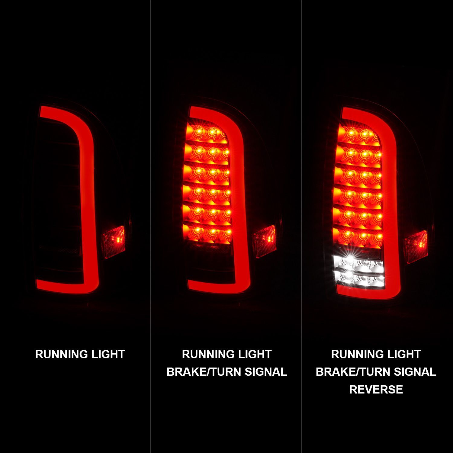 2005-2015 Toyota Tacoma Anzo Full LED Tail Lights W/ Light Bar Sequential Black Housing Smoke Lens