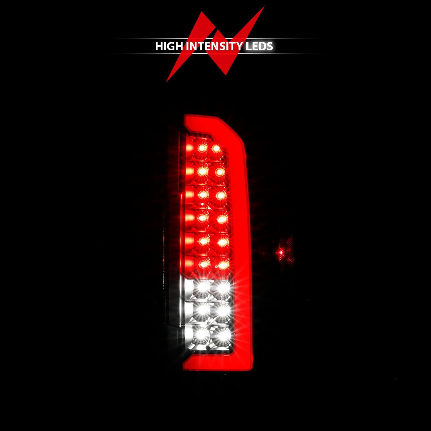 2015-2022 Chevrolet Colorado Anzo Full LED Tail Lights W/ Red Light Bar Black Housing Clear Lens