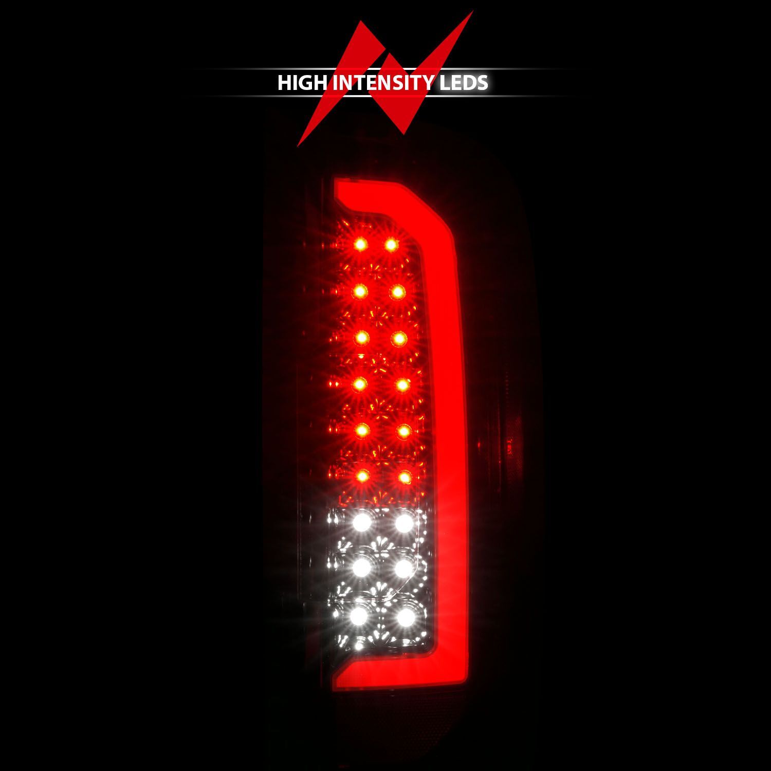 2015-2022 GMC Canyon Anzo Full LED Tail Lights W/ Red Light Bar Black Housing Clear Lens