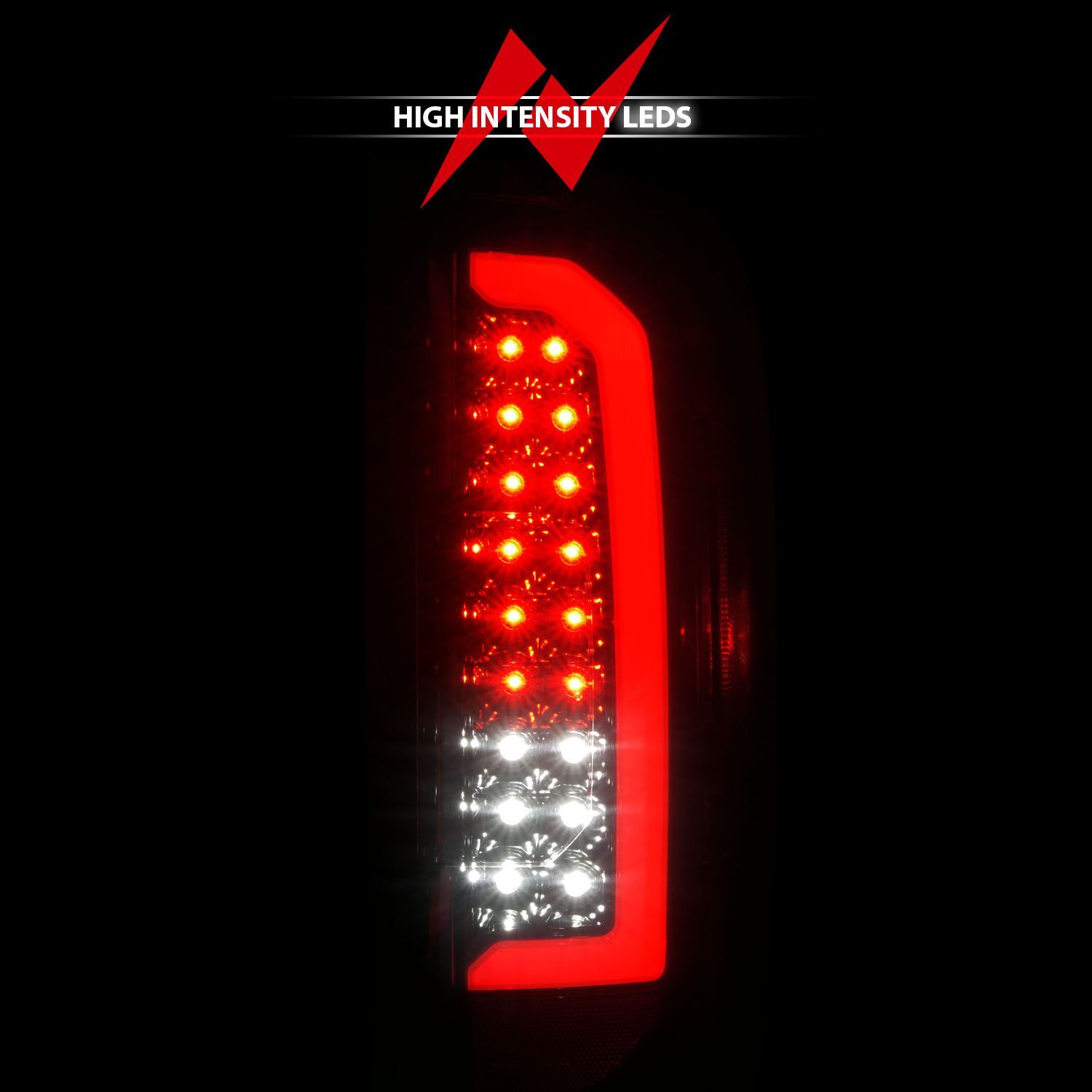 2015-2022 GMC Canyon Anzo Full LED Tail Lights W/ Red Light Bar Black Housing Smoke Lens