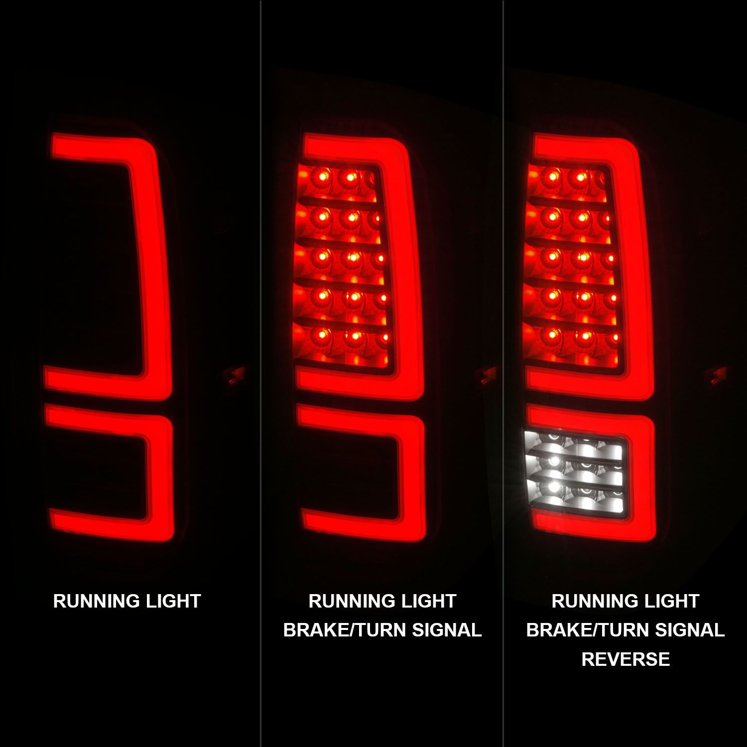 2014-2021 Toyota Tundra Anzo Full LED Tail Lights W/ Red Light Bar Sequential Signal Black Housing Clear Lens