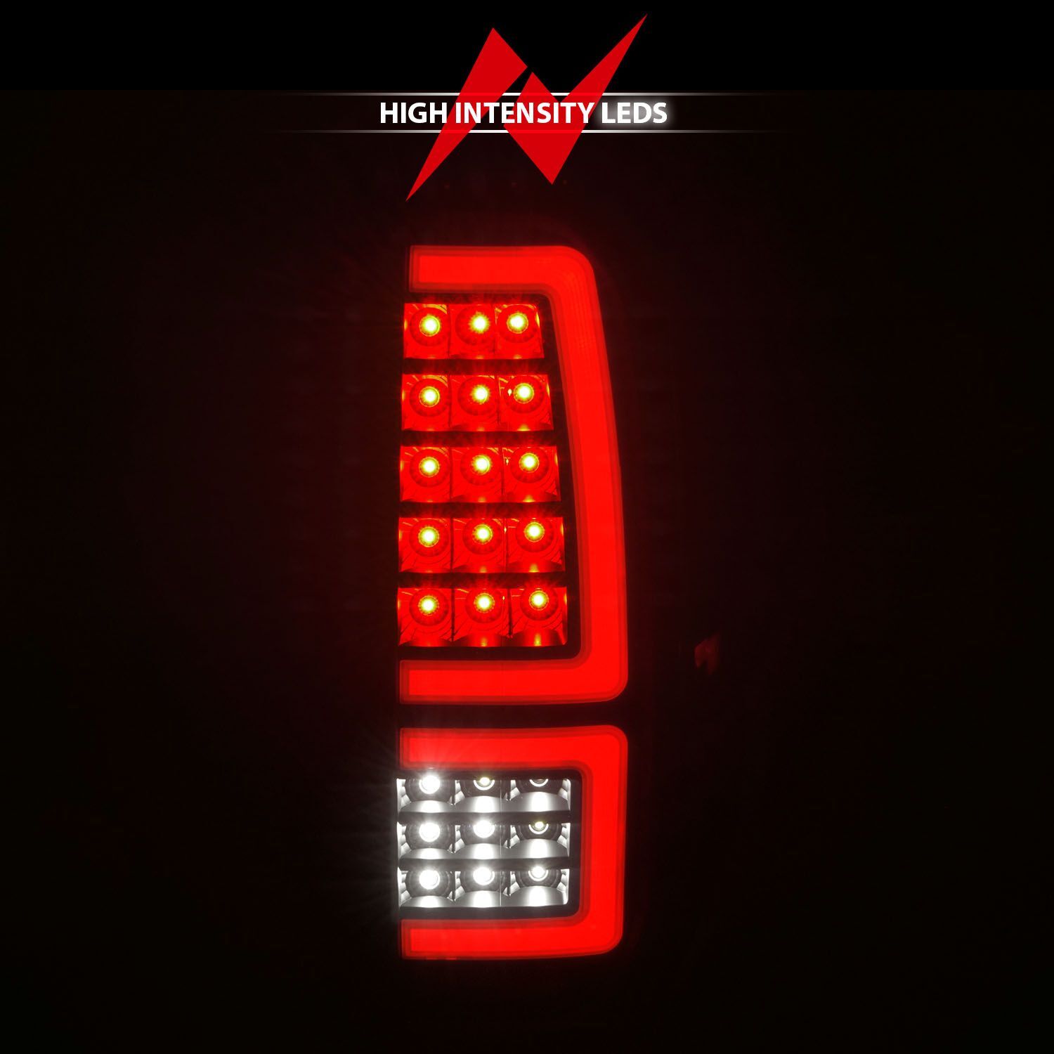 2014-2021 Toyota Tundra Anzo Full LED Tail Lights W/ Red Light Bar Sequential Signal Black Housing Smoke Lens
