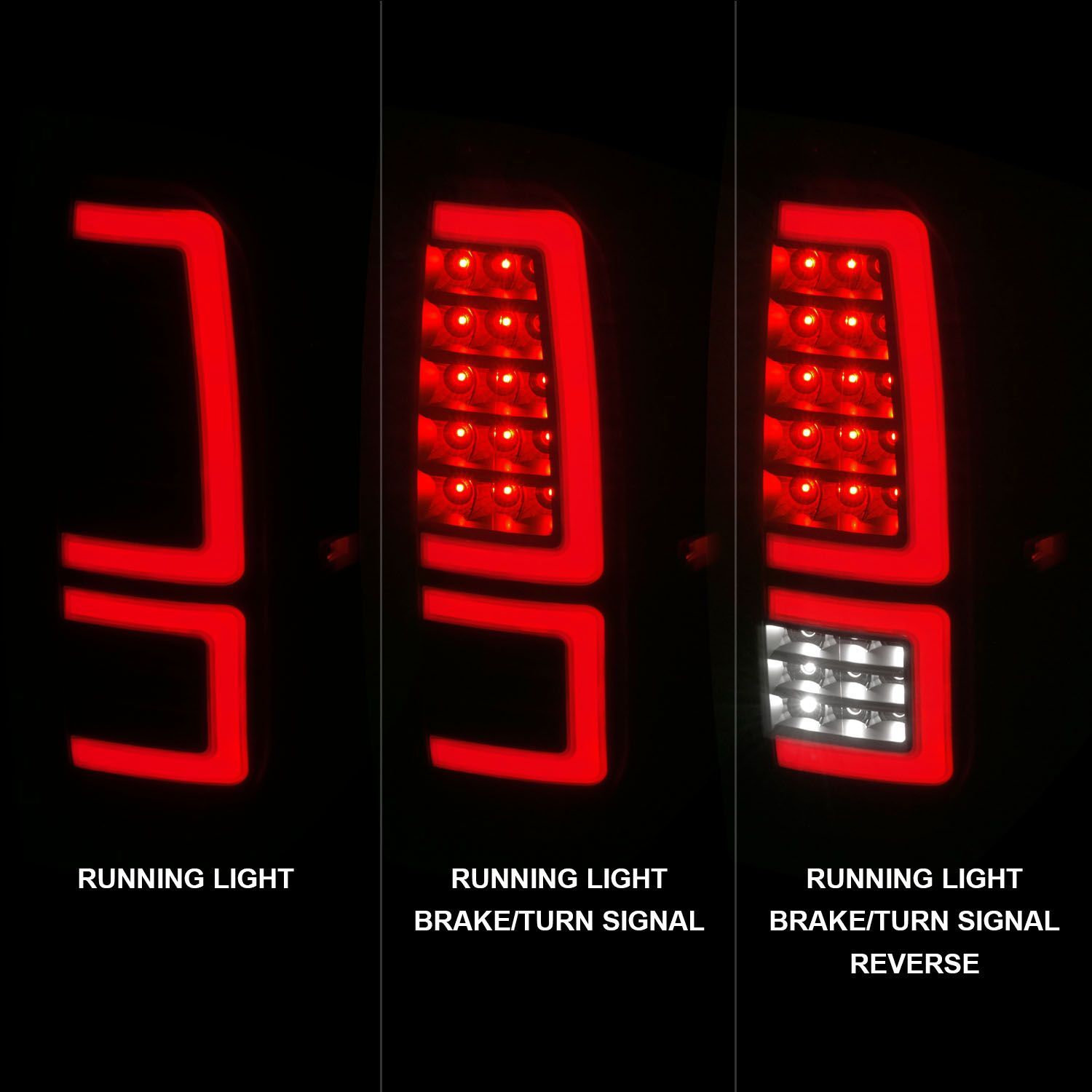 2014-2021 Toyota Tundra Anzo Full LED Tail Lights W/ Red Light Bar Sequential Signal Black Housing Smoke Lens