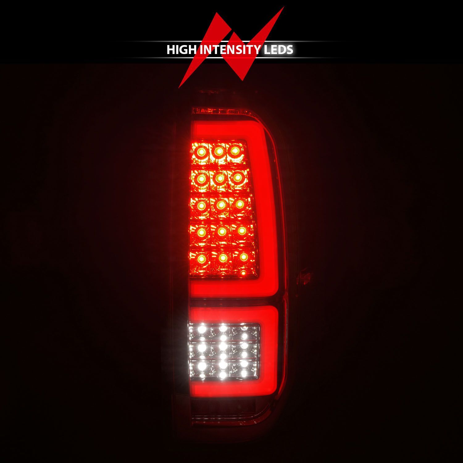 2014-2021 Toyota Tundra Anzo Full LED Tail Lights W/ Red Light Bar Sequential Signal Chrome Housing Clear Lens