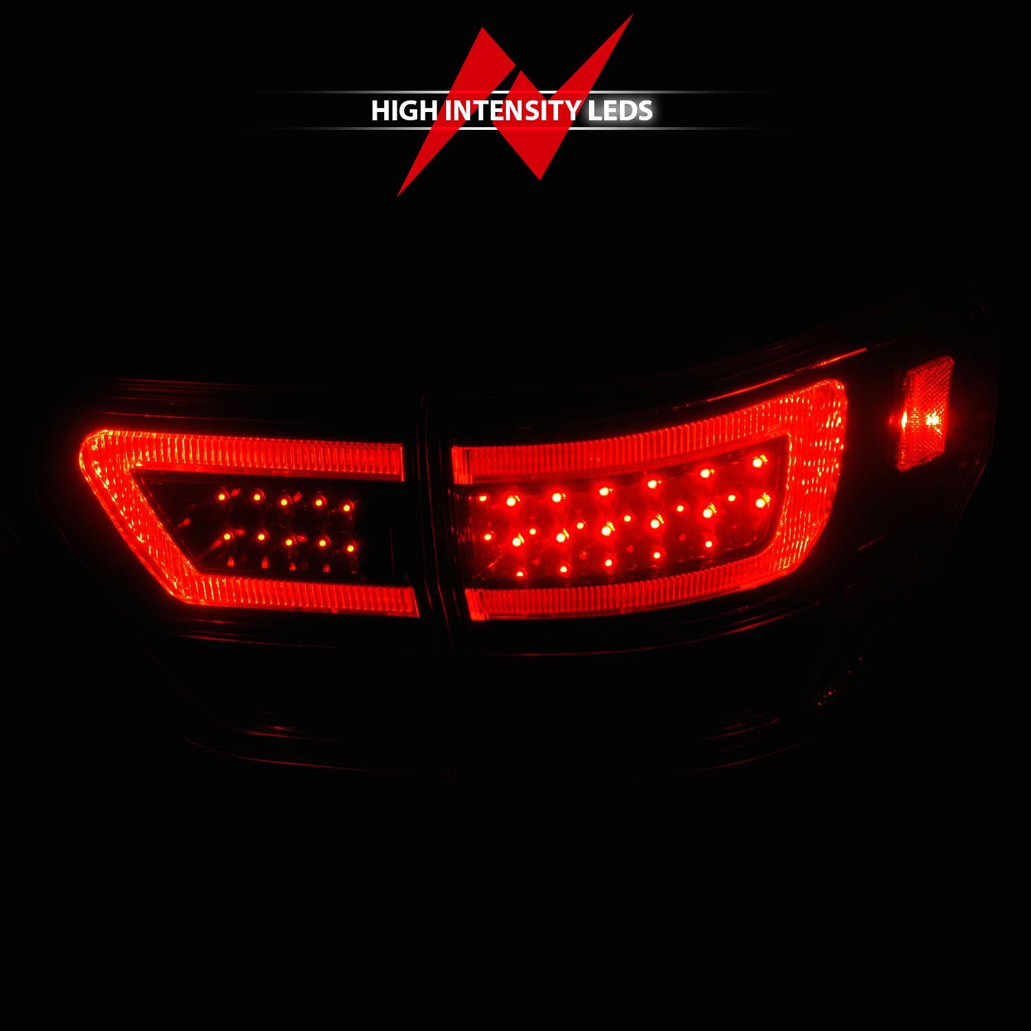 2011-2013 Jeep Grand Cherokee Anzo LED Tail Lights W/ Light Bar Black Housing Clear Lens 4PC