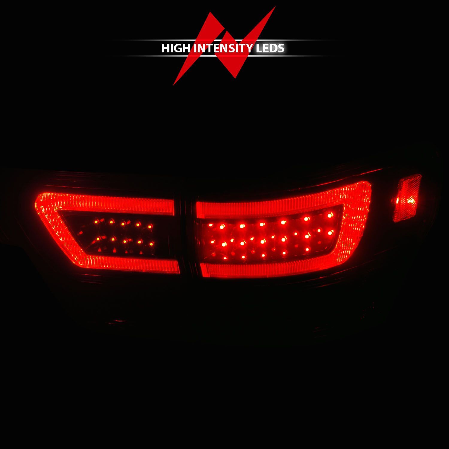 2011-2013 Jeep Grand Cherokee Anzo LED Tail Lights W/ Light Bar Black Housing Smoke Lens 4PC