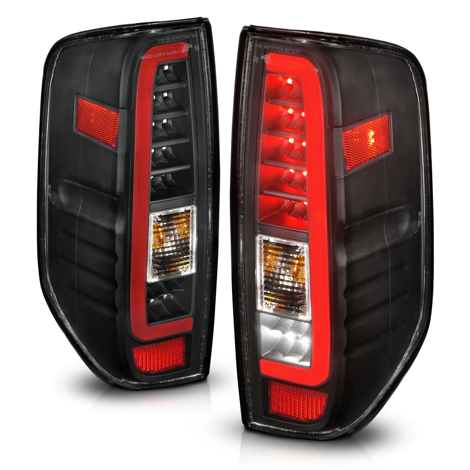 2005-2021 Nissan Frontier Anzo LED Tail Lights W/ Light Bar Black Housing Clear Lens - 311443