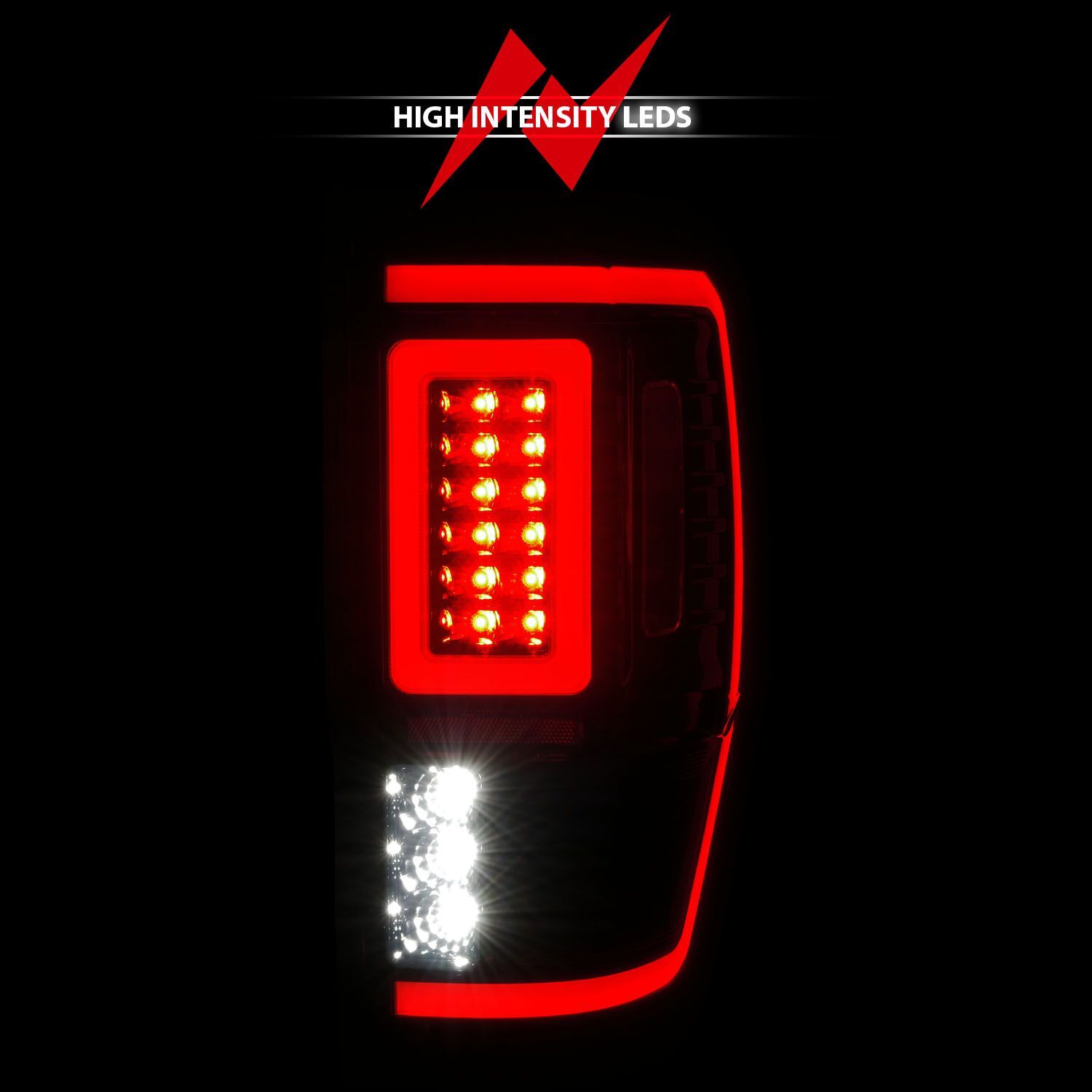 2019-2023 Ford Ranger Anzo Full LED Tail Lights W/ Light Bar Sequential Signal Black Housing Smoke Lens