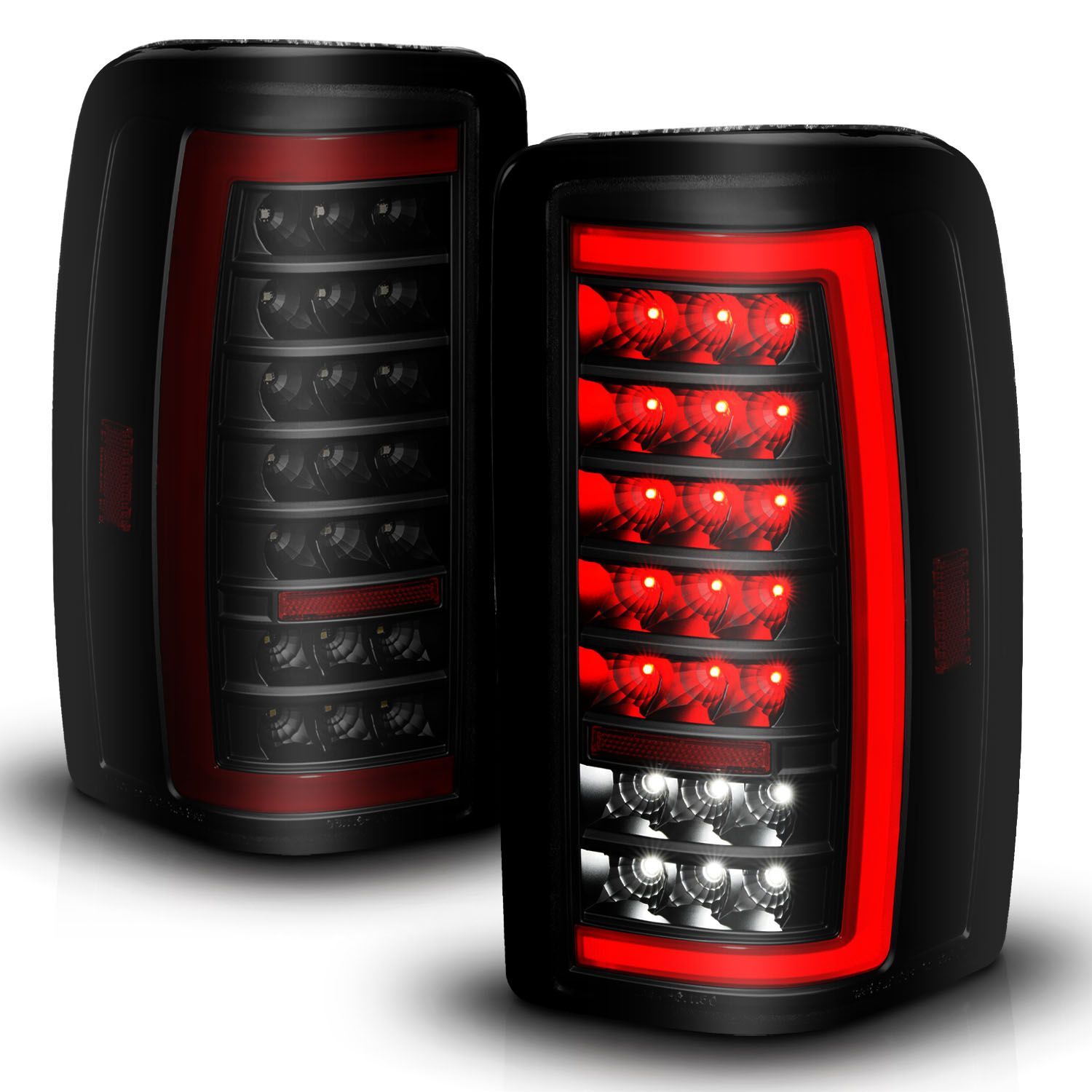 2000-2006 GMC Suburban/Tahoe Anzo Full LED Tail Lights W/ Light Bar Black Housing Smoke Lens - 311449