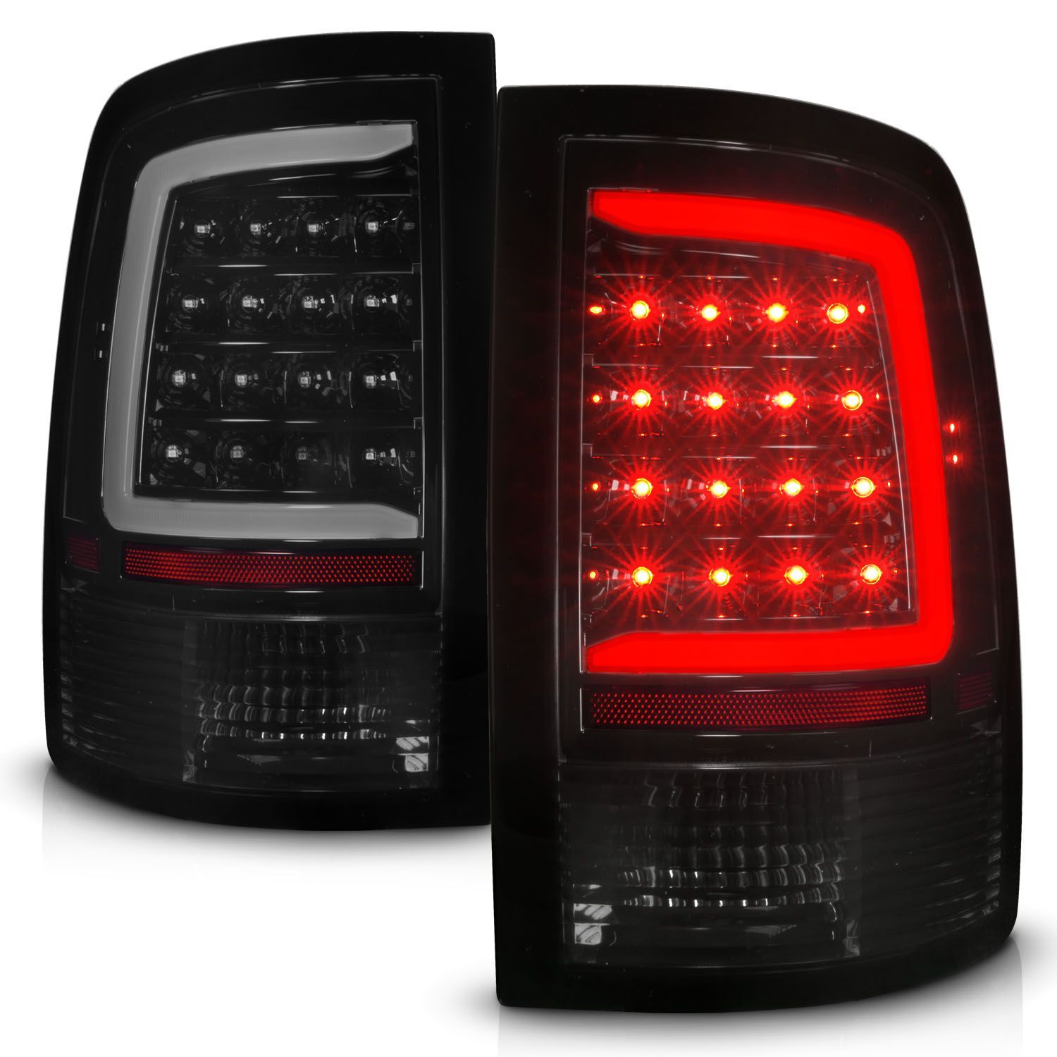 2009-2018 Dodge Ram 1500/2500/3500 Anzo LED Taillight Plank Style Sequential LED Black W/Smoke Lens - 311453