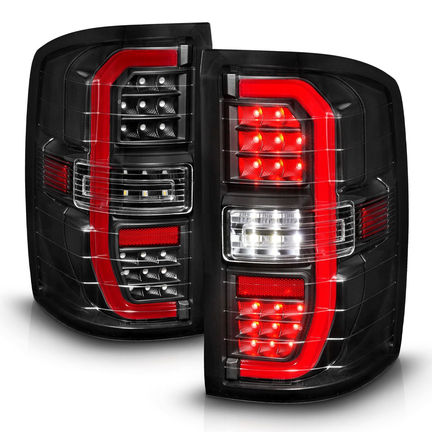 2015-2019 GMC Sierra 1500/2500 HD/3500 HD Anzo Sequential LED C-Bar Tail Lights Black Housing Clear Lens - 311464