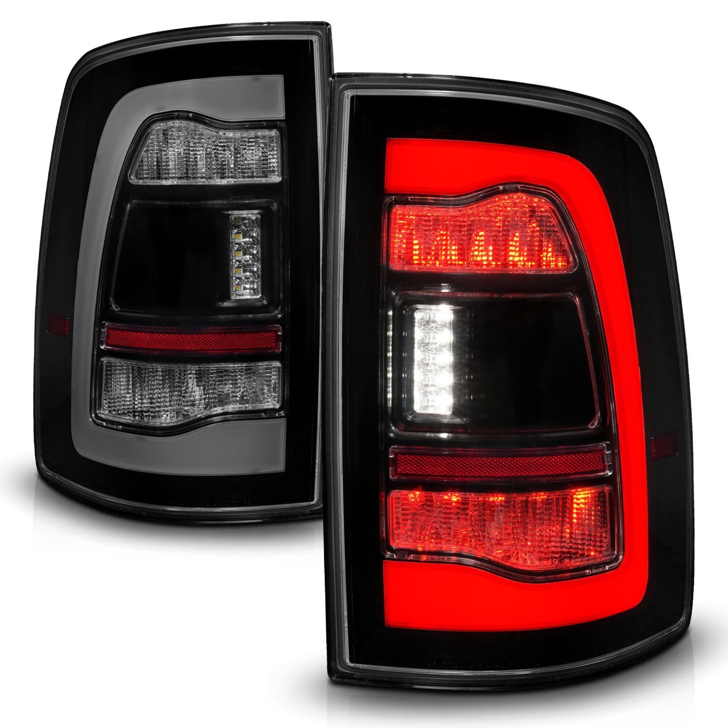 2009-2018 Dodge Ram 1500/2500/3500 Anzo Sequential LED Tail Lights Smoke Black - 311470