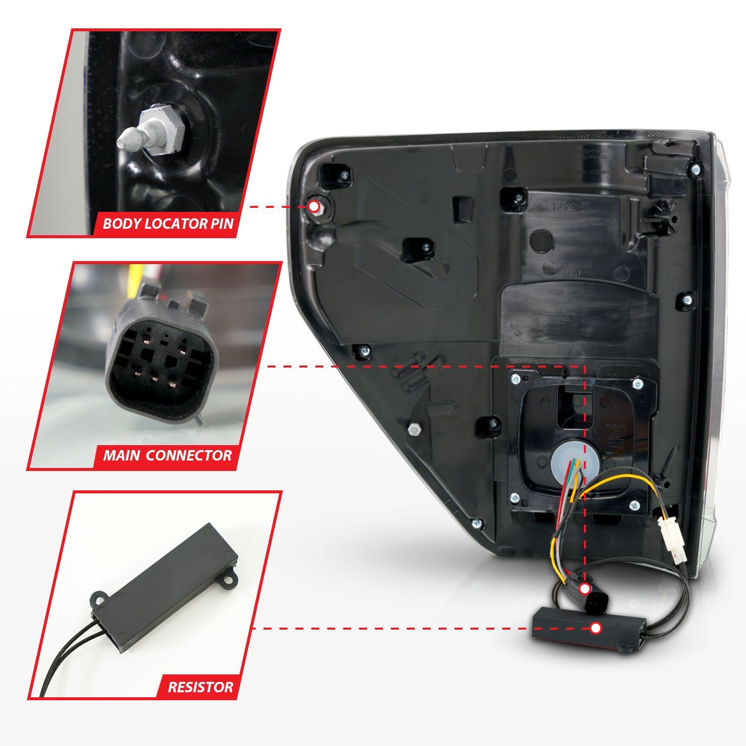 2021-2023 Ford F-150 Anzo Full LED Sequential Signal Black Housing Tail Light W/ Blis Cover