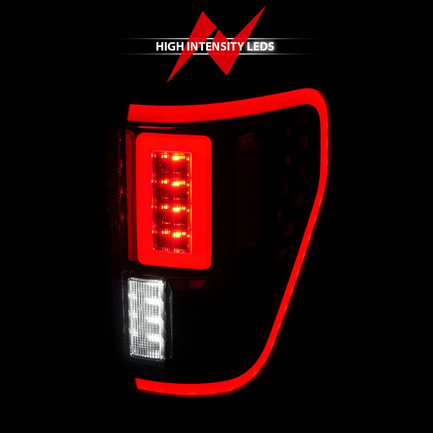2021-2023 Ford F-150 Anzo Full LED Sequential Signal Black Smoke Tail Light W/ Blis Cover