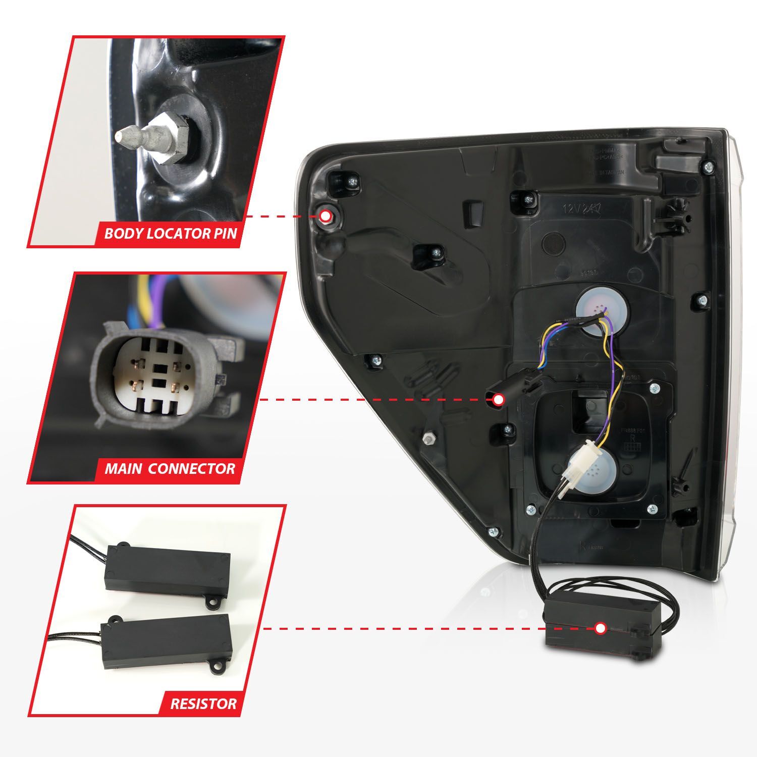 2021-2023 Ford F-150 XLT Anzo Full LED Sequential Signal Black Tail Light W/ Blis Cover