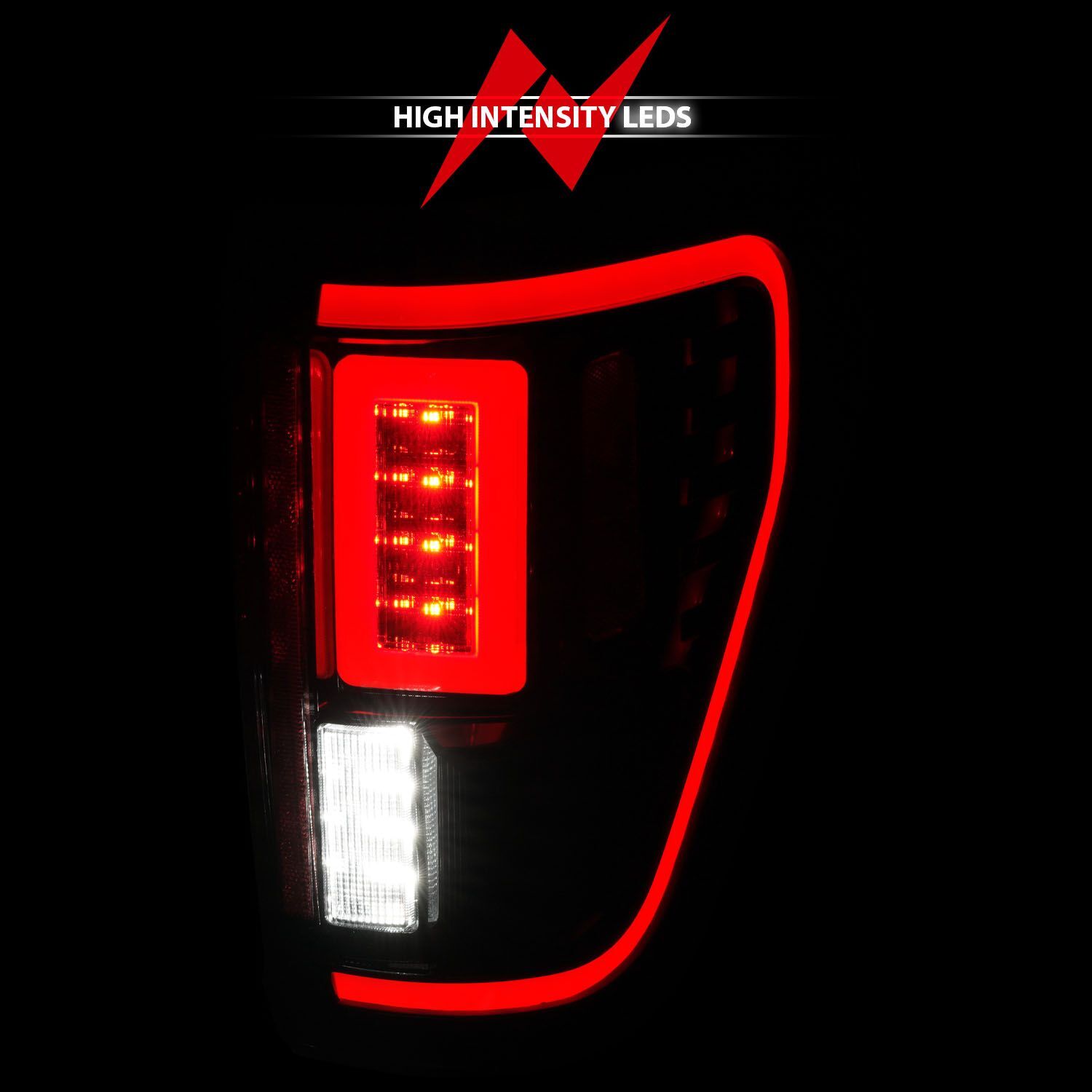 2021-2023 Ford F-150 XLT Anzo Full LED Sequential Signal Black Tail Light W/ Blis Cover