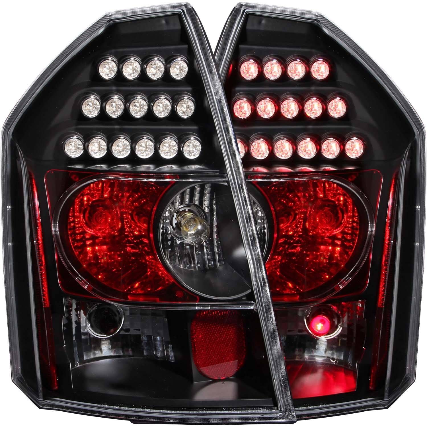 2005-2007 Chrysler 300 C Anzo LED Tail Lights Black - 321011