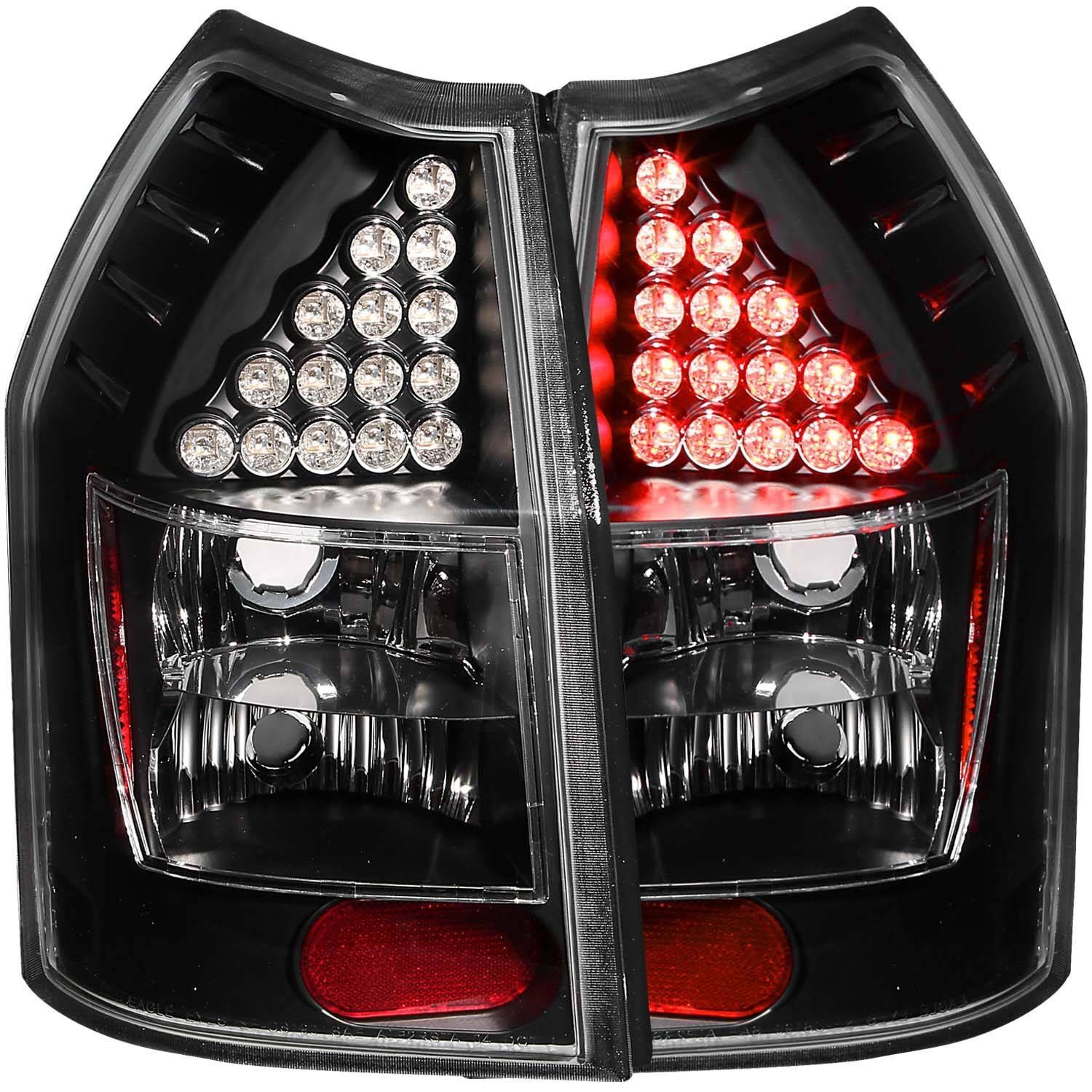 2005-2008 Dodge Magnum Anzo LED Tail Lights Black - 321017