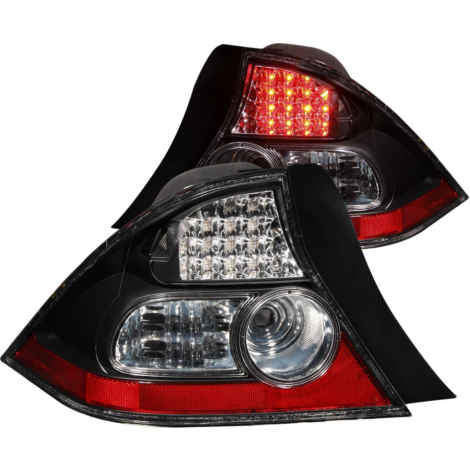 2004-2005 Honda Civic 2DR Anzo LED Tail Lights Black - 321035