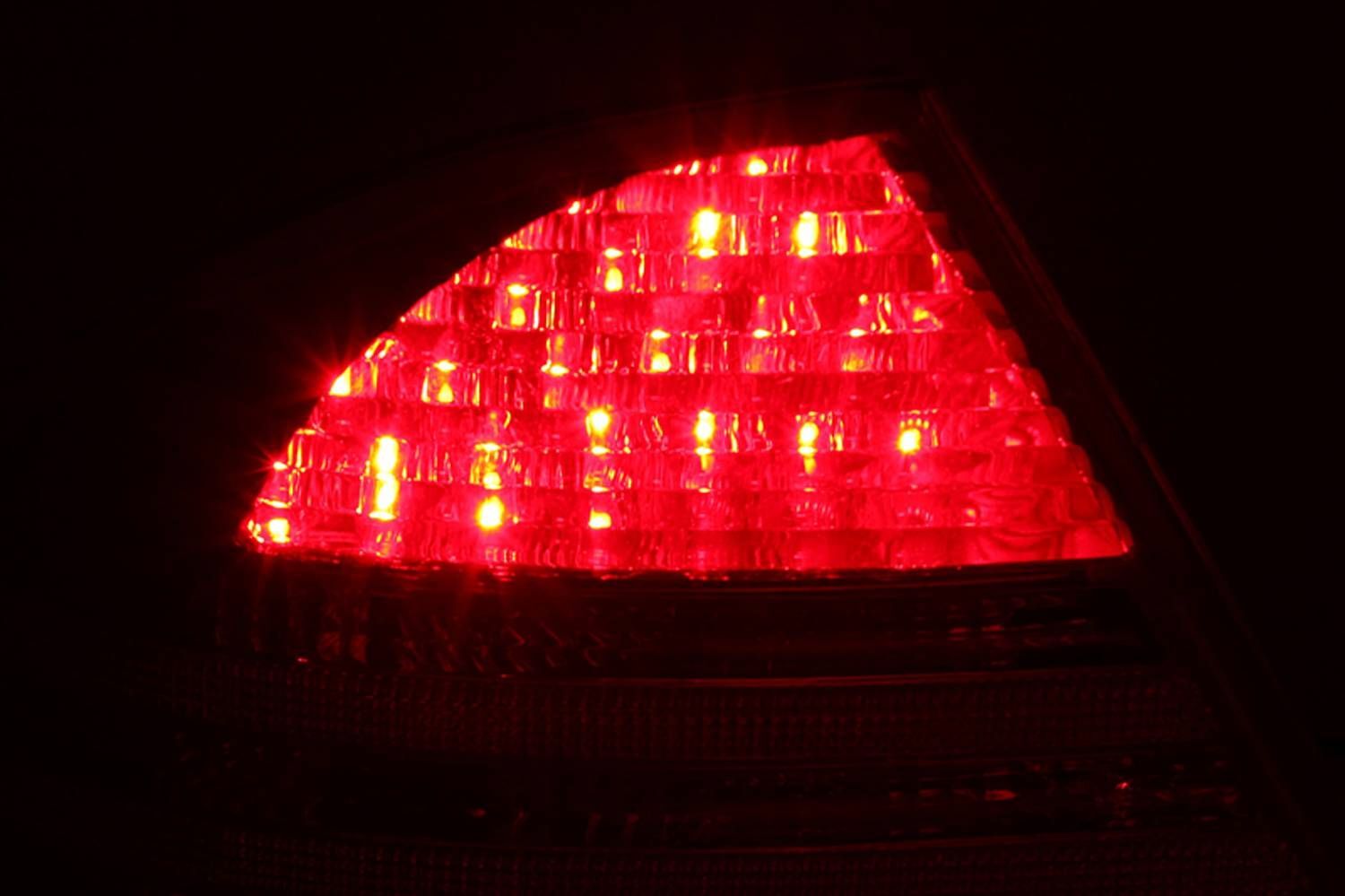 2000-2005 Mercedes Benz S-Class W220 Anzo LED Tail Lights Red/Clear
