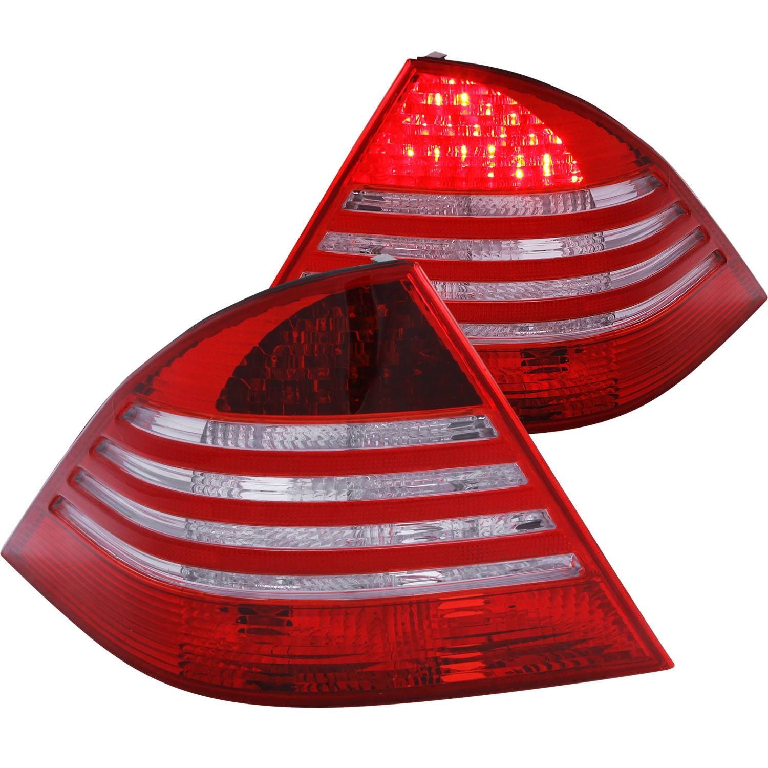 2000-2005 Mercedes Benz S-Class W220 Anzo LED Tail Lights Red/Clear - 321055