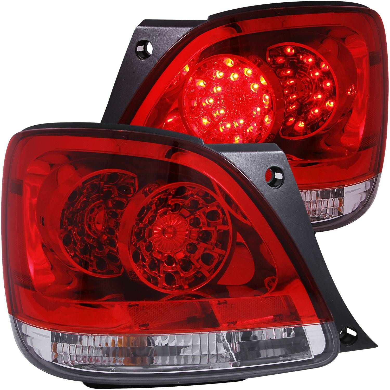 1998-2005 Lexus GS300/GS400/GS430 Anzo LED Tail Lights Red/Clear - 321101