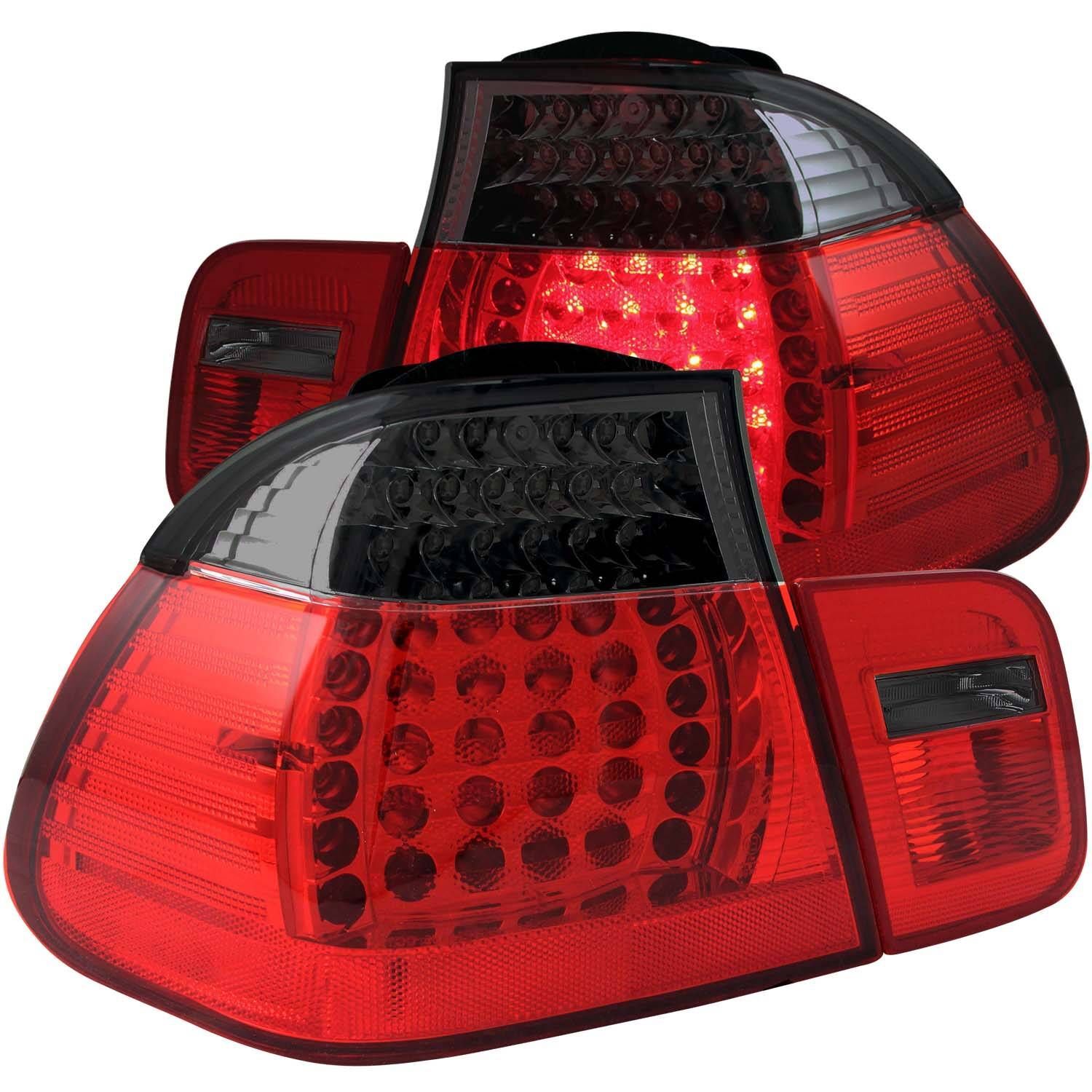 2002-2005 BMW 3-Series E46 Anzo LED Tail Lights Red/Smoke - 321123