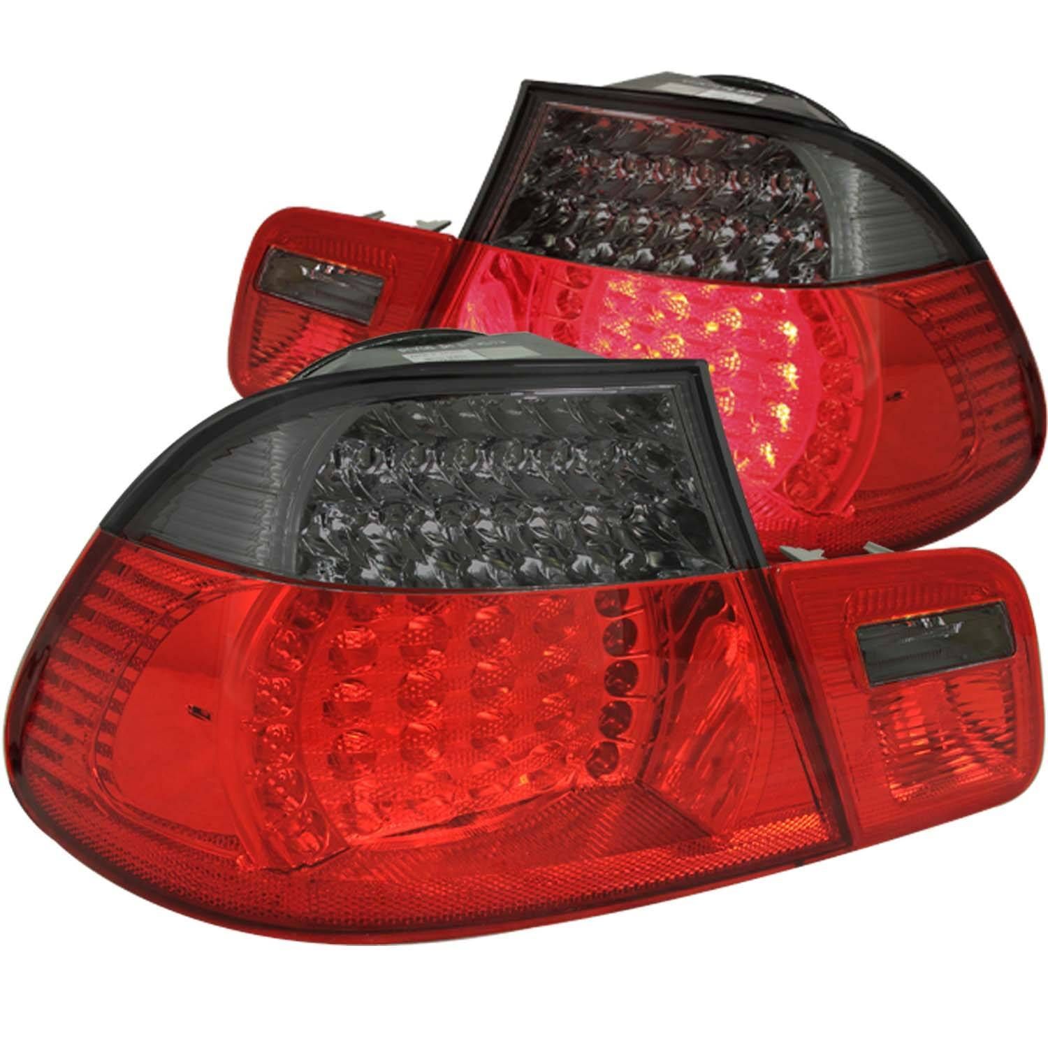 1999-2001 BMW 3-Series E46 2DR Anzo LED Tail Lights Red/Smoke 2PC - 321127