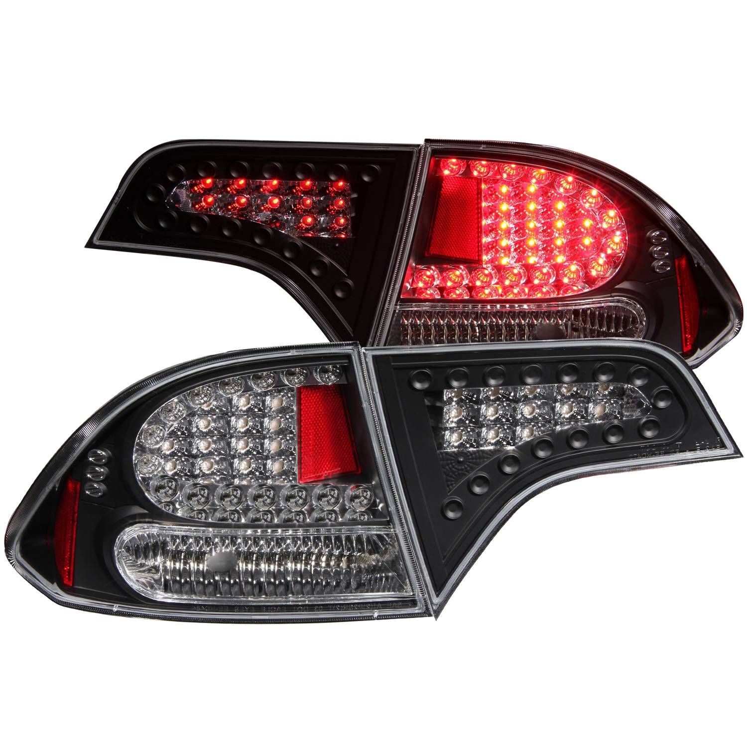 2006-2011 Honda Civic 4DR Anzo LED Tail Lights Black - 321152