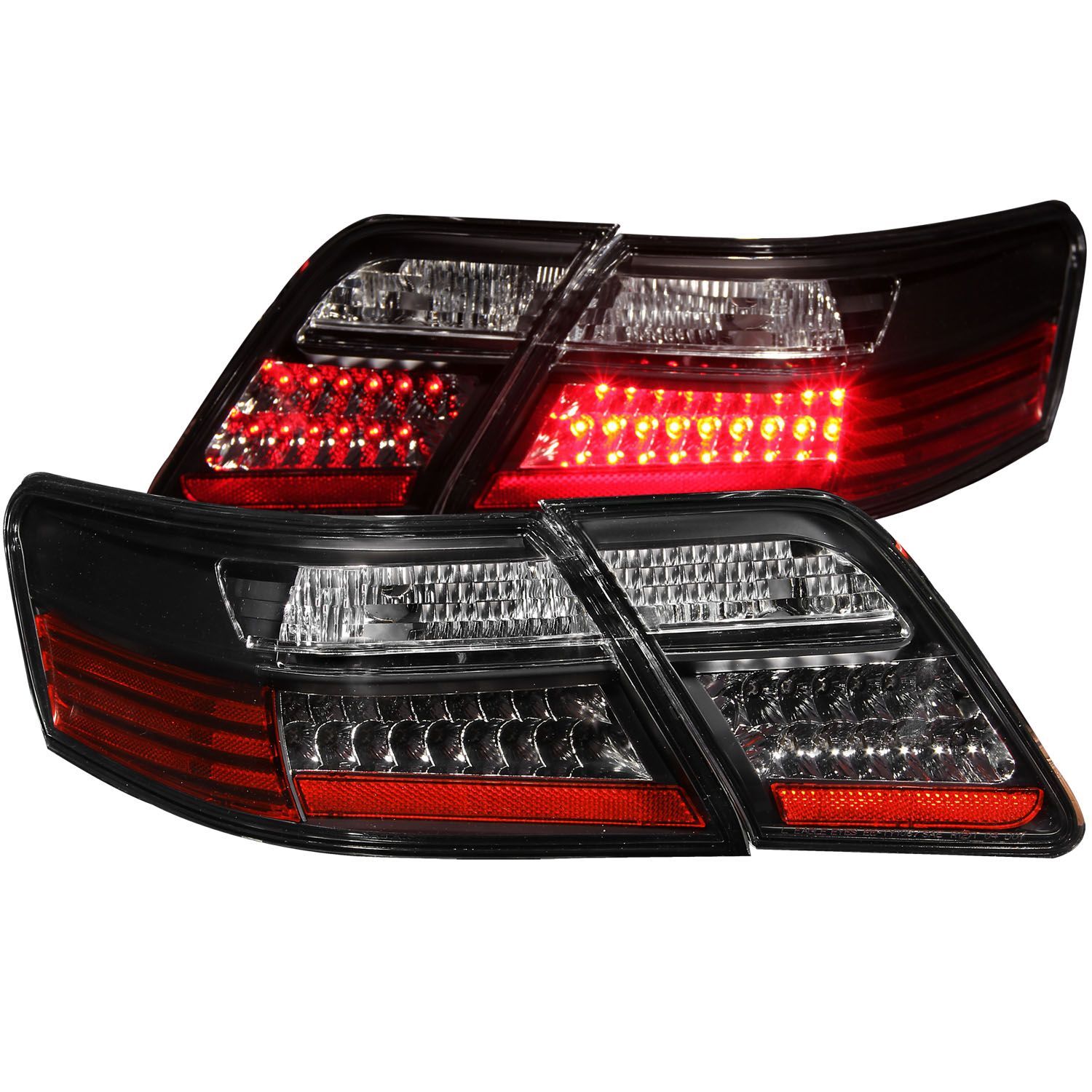 2007-2009 Toyota Camry Anzo LED Tail Lights Black - 321163